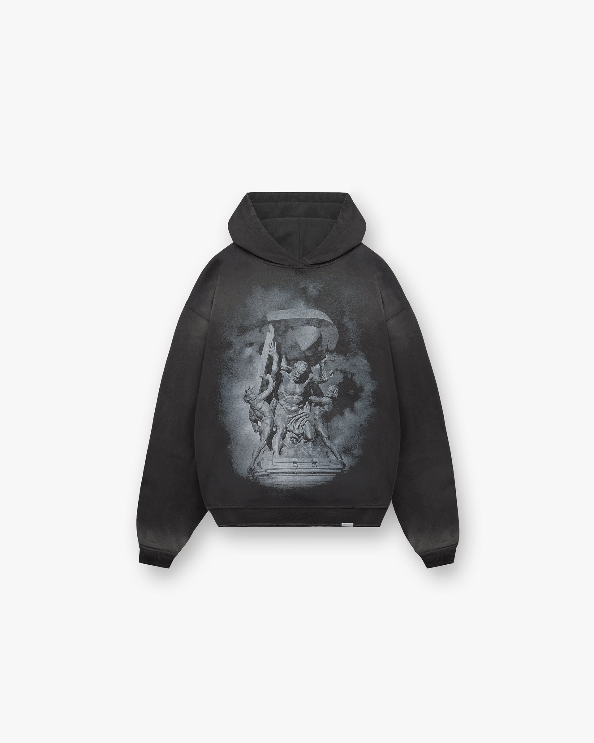 Atlas Hoodie - Stained Black | Premium Men's & Women's Zip Up Hooded Sweatshirt | Cozy Winter & Fall Outerwear for Casual Wear, Street Style & Outdoor Activities