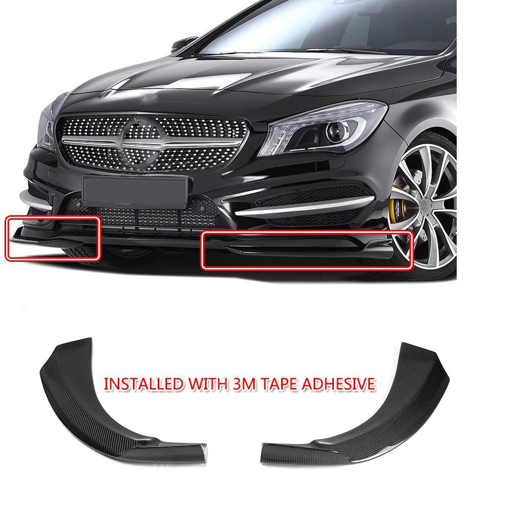 Premium Carbon Fiber Front Splitters for Mercedes Benz C117 CLA250 & CLA260 (2013-2017) - Aggressive Style Upgrade | Not Compatible with CLA45 | Perfect for Car Enthusiasts & Street Racing Events