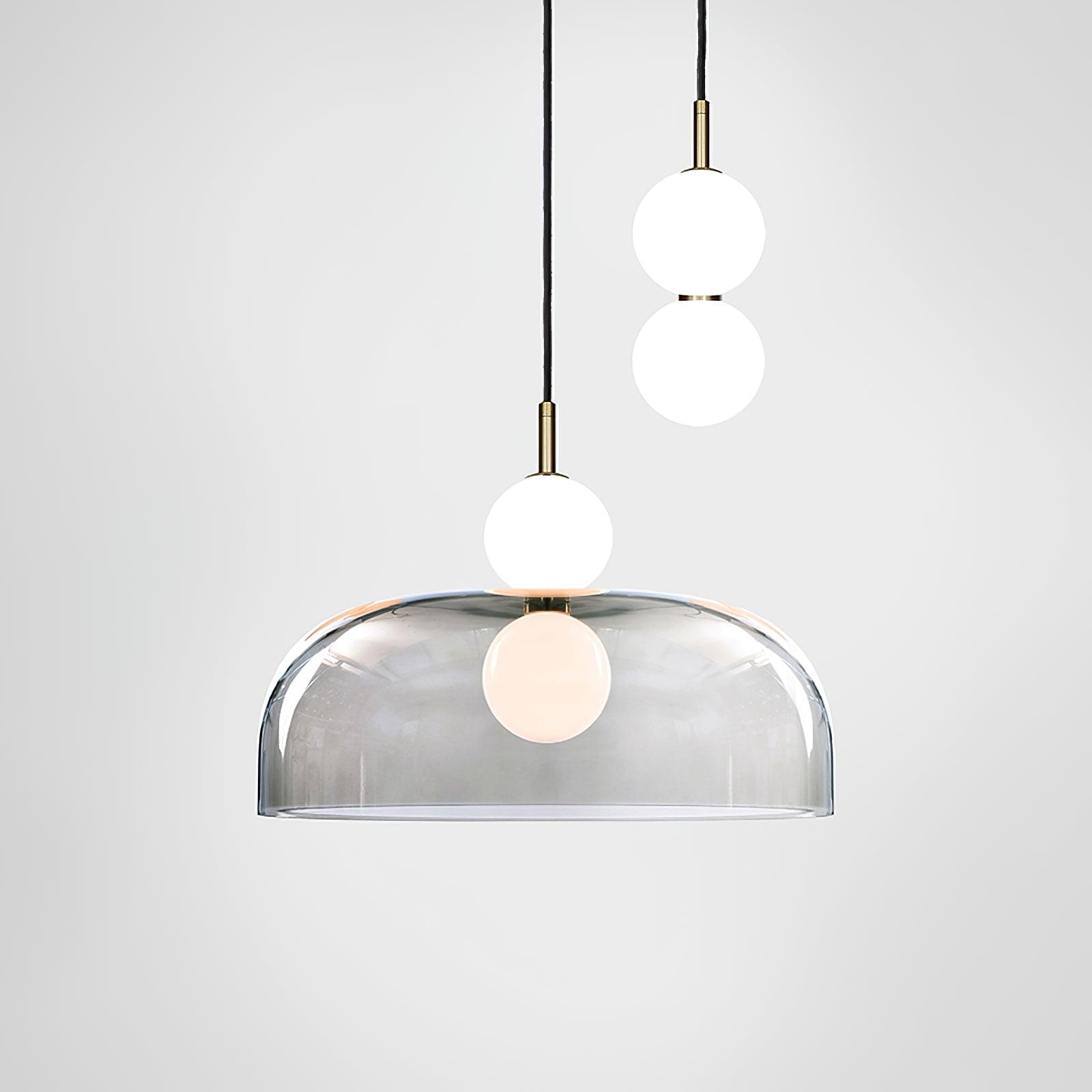 Modern Echo Glass Pendant Light - Elegant Hanging Fixture for Kitchen Island, Dining Room & Bedroom Lighting - Dimmable LED Chandelier for Home Decor