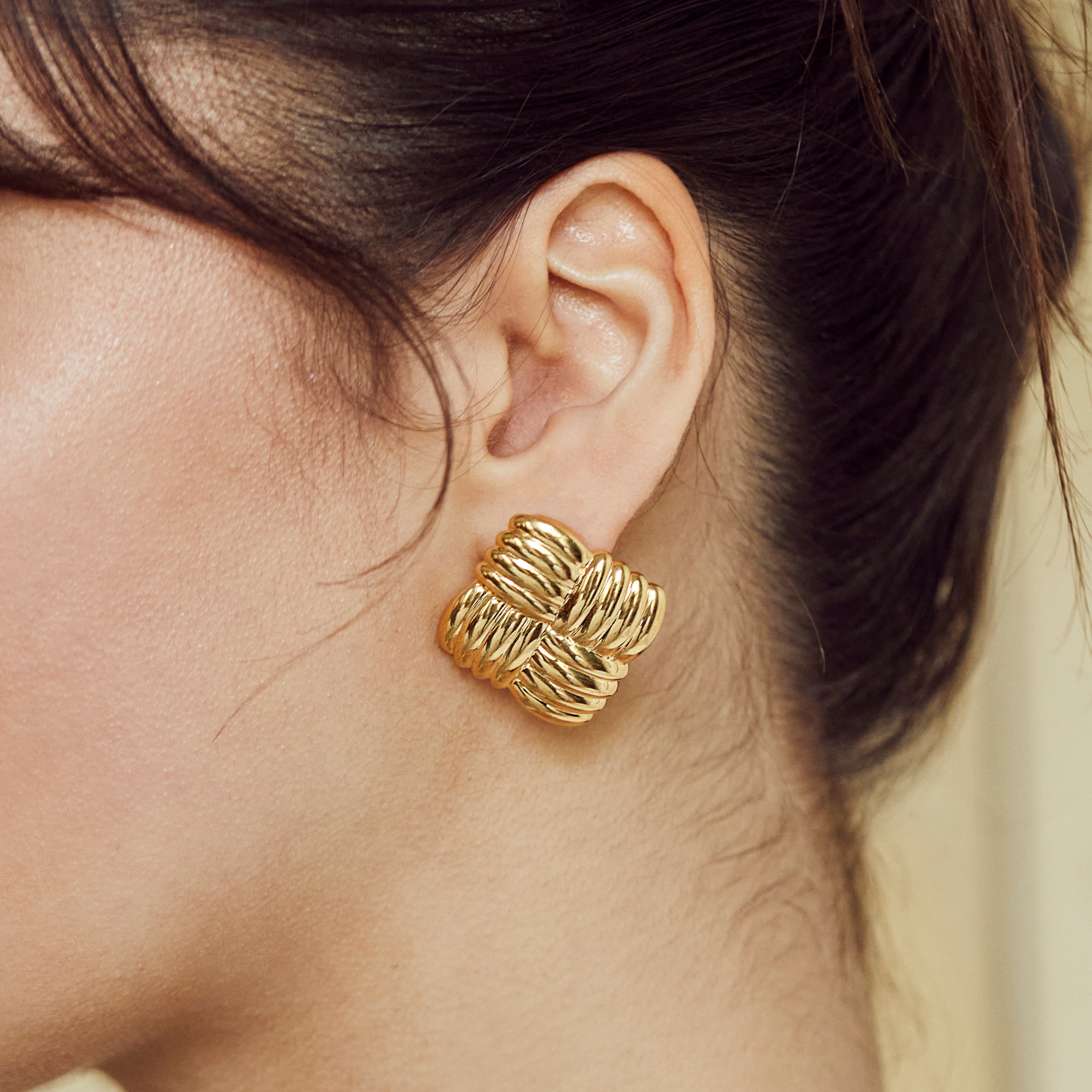 Stylish Basket Weave Statement Stud Earrings for Women - Trendy Boho Chic Jewelry for Everyday Wear & Special Occasions