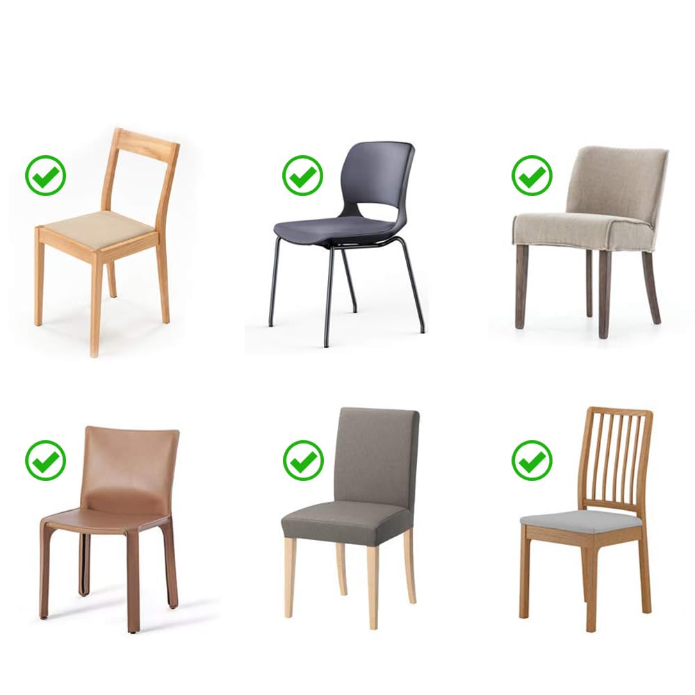 Elastic Dining Chair Seat Covers - Stain-Resistant, Washable & Adjustable Slipcovers for Restaurant, Hotel & Home Use (Gold, Set of 2) - Perfect for Protecting Chairs from Spills & Stains