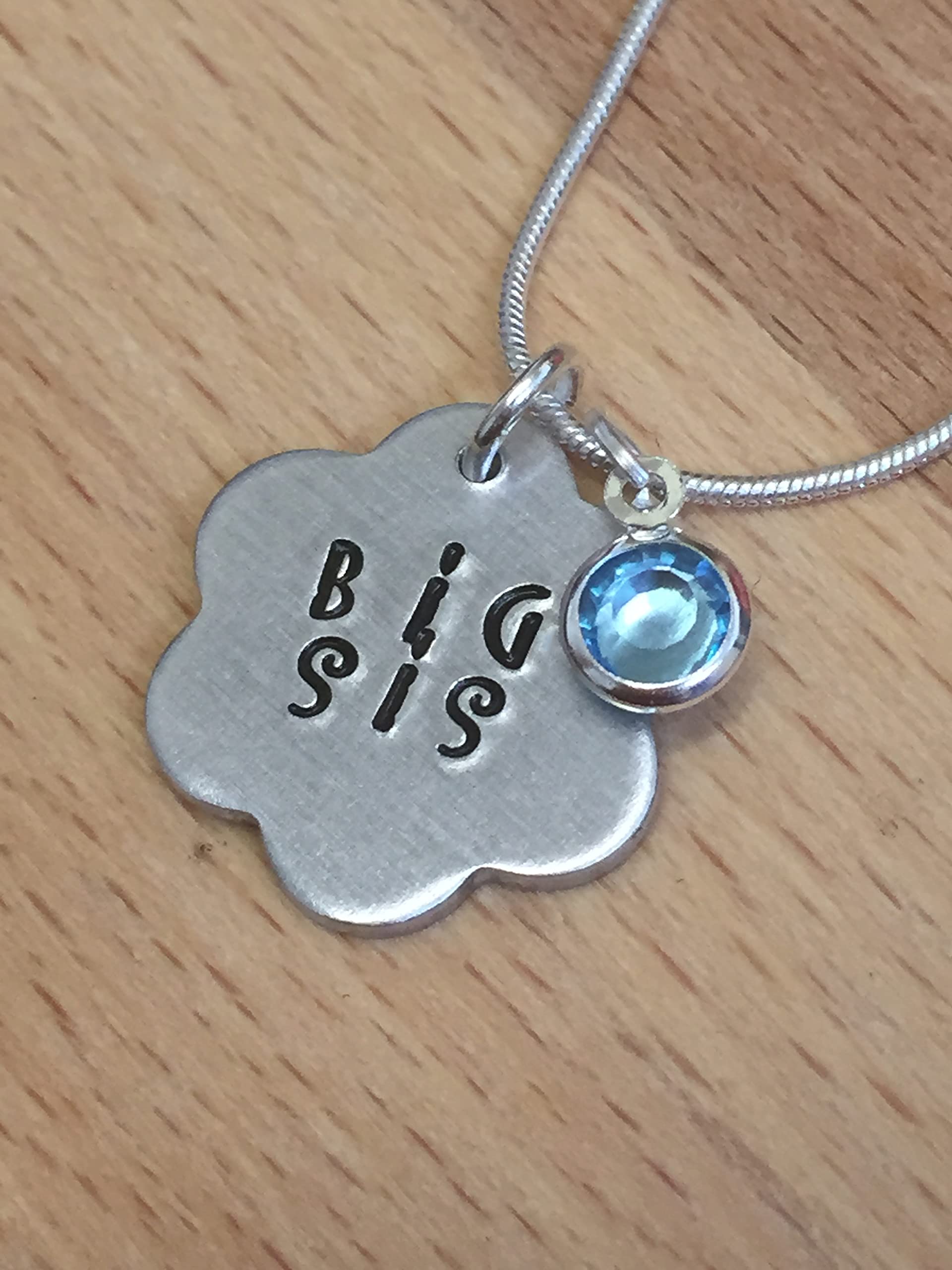 Personalized Big Sister Hand Stamped Necklace - Custom Sister Jewelry Gift for Women - Perfect for Birthdays, Anniversaries & Family Celebrations