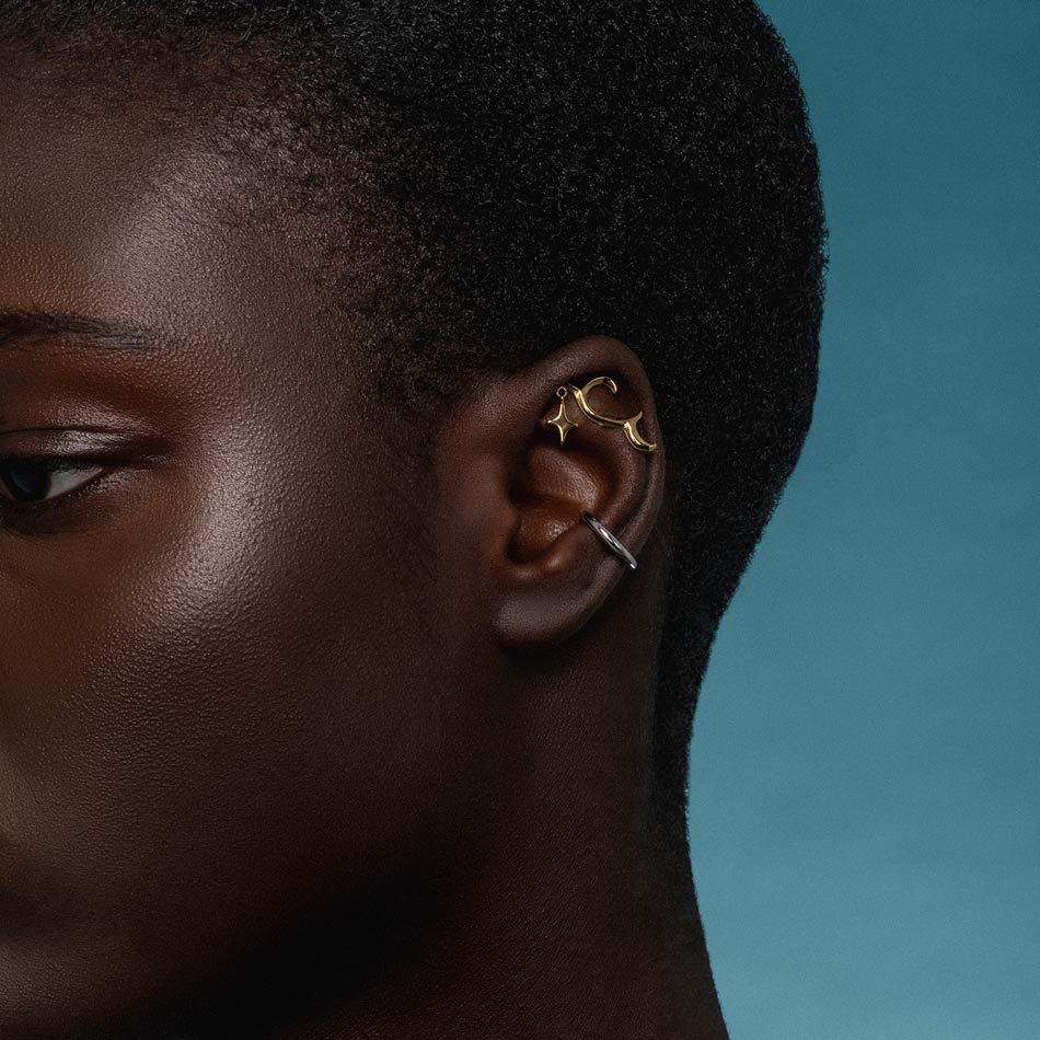 ASTRA. Abstract Waves & Star Stud Earrings in Gold - Elegant Boho Jewelry for Women, Perfect for Parties, Weddings & Everyday Wear