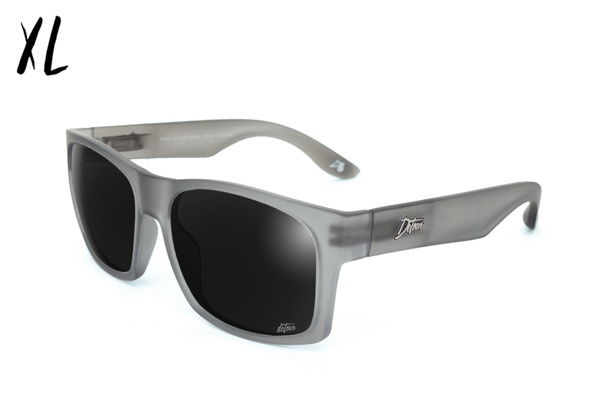Big Kahuna XL Sunglasses - Gray Frost & Jet Black Polarized Lenses for Men & Women - UV Protection for Outdoor Sports, Driving & Beach Activities