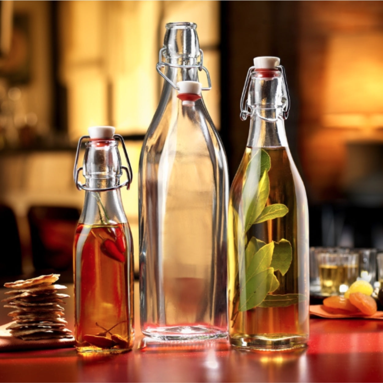 Trudeau 1 Liter Swing Top Glass Bottle - Perfect for Homemade Kombucha, Iced Tea, Lemonade & More - Leak-Proof & Airtight Storage Solution
