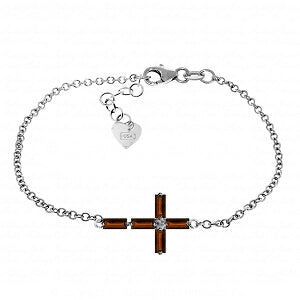 1.15 Carat 14K Solid White Gold Magdalena Garnet Bracelet for Women - Elegant Gemstone Jewelry Gift for Anniversary, Birthday & Special Occasions