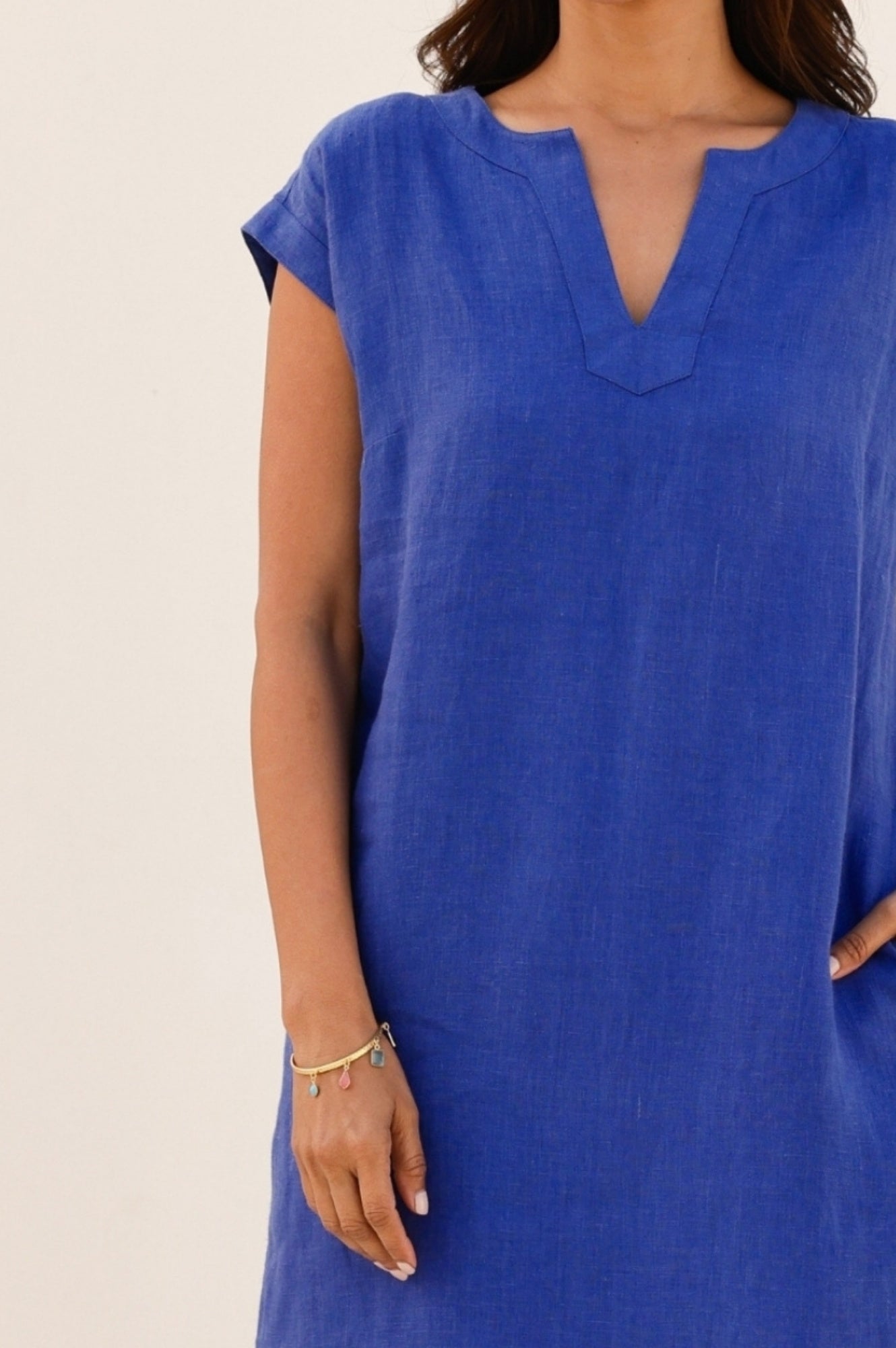 Dori Linen Dress for Women - Cobalt Blue Summer Maxi Dress | Beach Vacation, Date Night, Casual Outfit