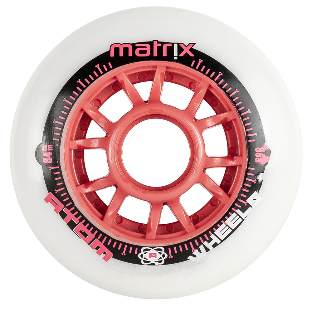 Atom Matrix 84mm Inline Speed Skate Wheels - High Performance Rollerblade Wheels for Racing & Aggressive Skating - Perfect for Outdoor Speed Skating & Roller Derby Competitions