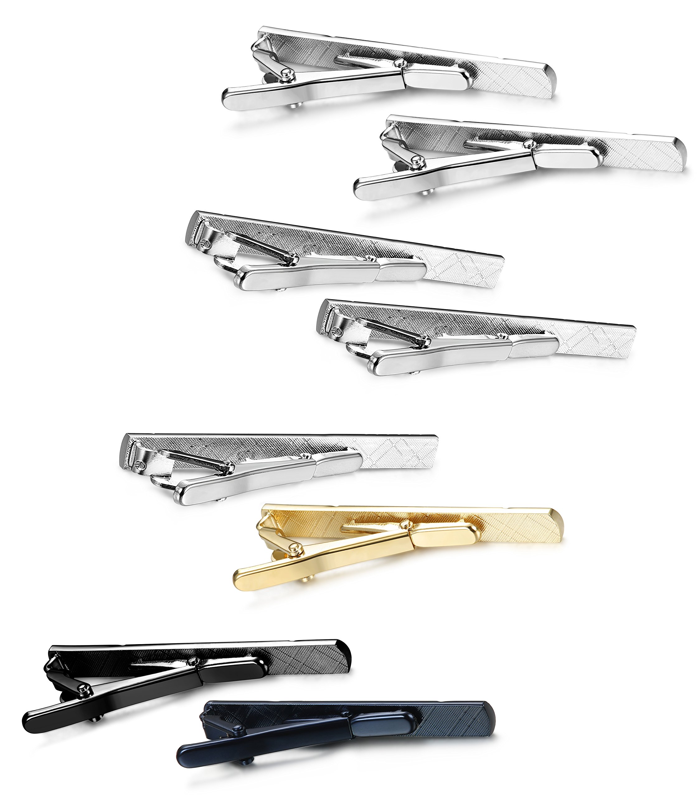 8 Pcs MILACOLATO Tie Clips Set for Men - Premium Tie Bar & Necktie Clips for Wedding, Business & Formal Occasions - Elegant Gift Box Included - Perfect for Office, Interviews & Special Events