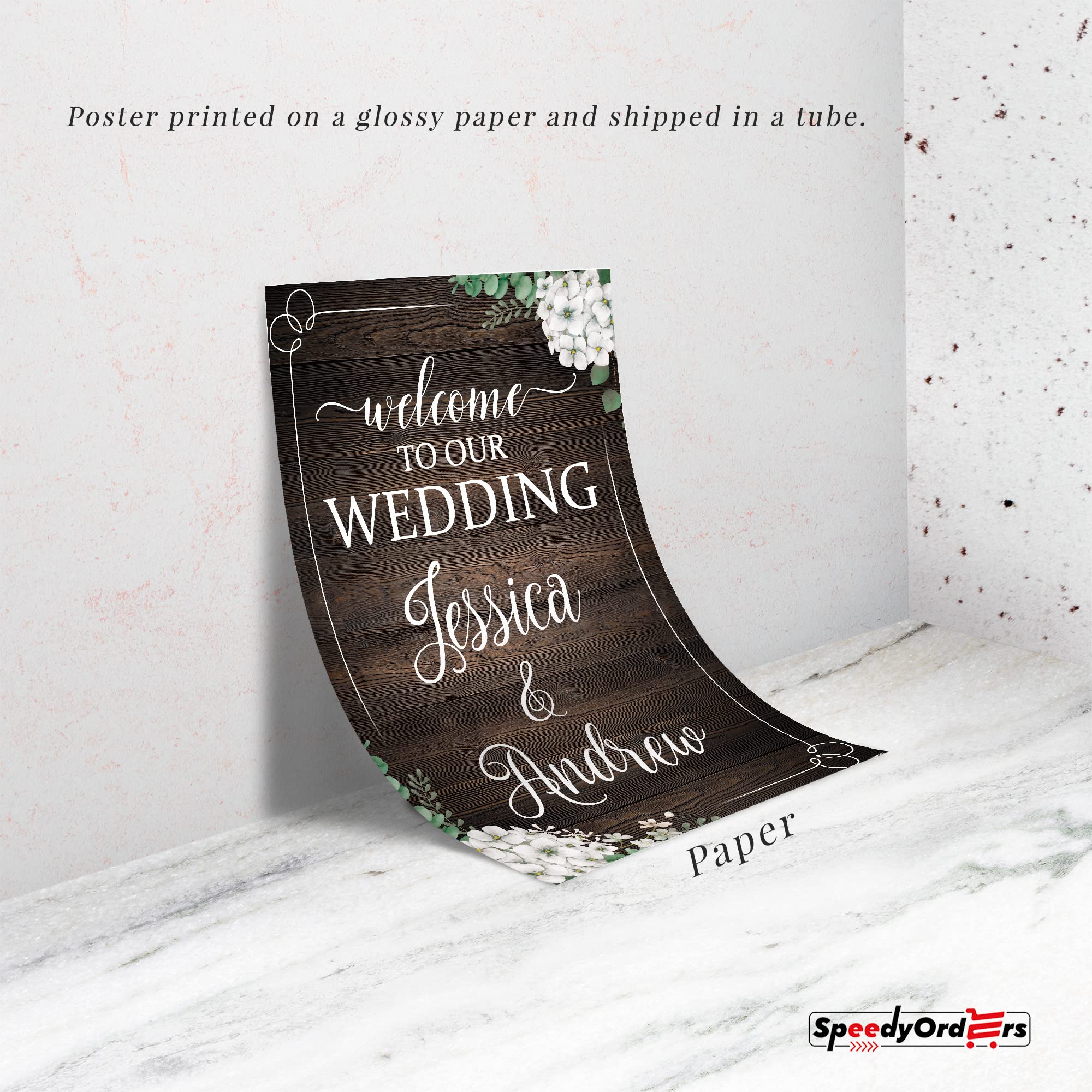 Custom Rustic Wooden Wedding Welcome Sign - Personalized Acrylic Wedding Reception Poster - Elegant Ceremony Decor for Rustic Weddings & Events