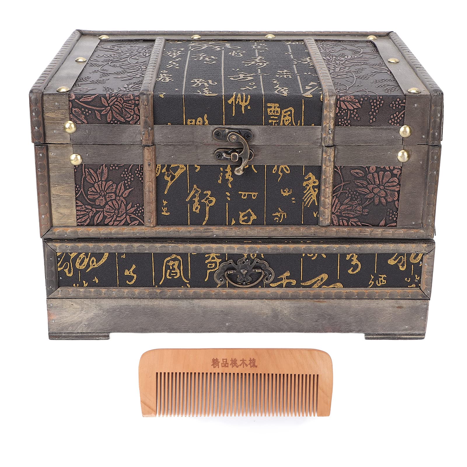 Vintage Jewelry Storage Box - Wooden Jewelry Organizer for Makeup & Photography Props - Durable & Stylish for Dressing Table, Vanity & Home Decor