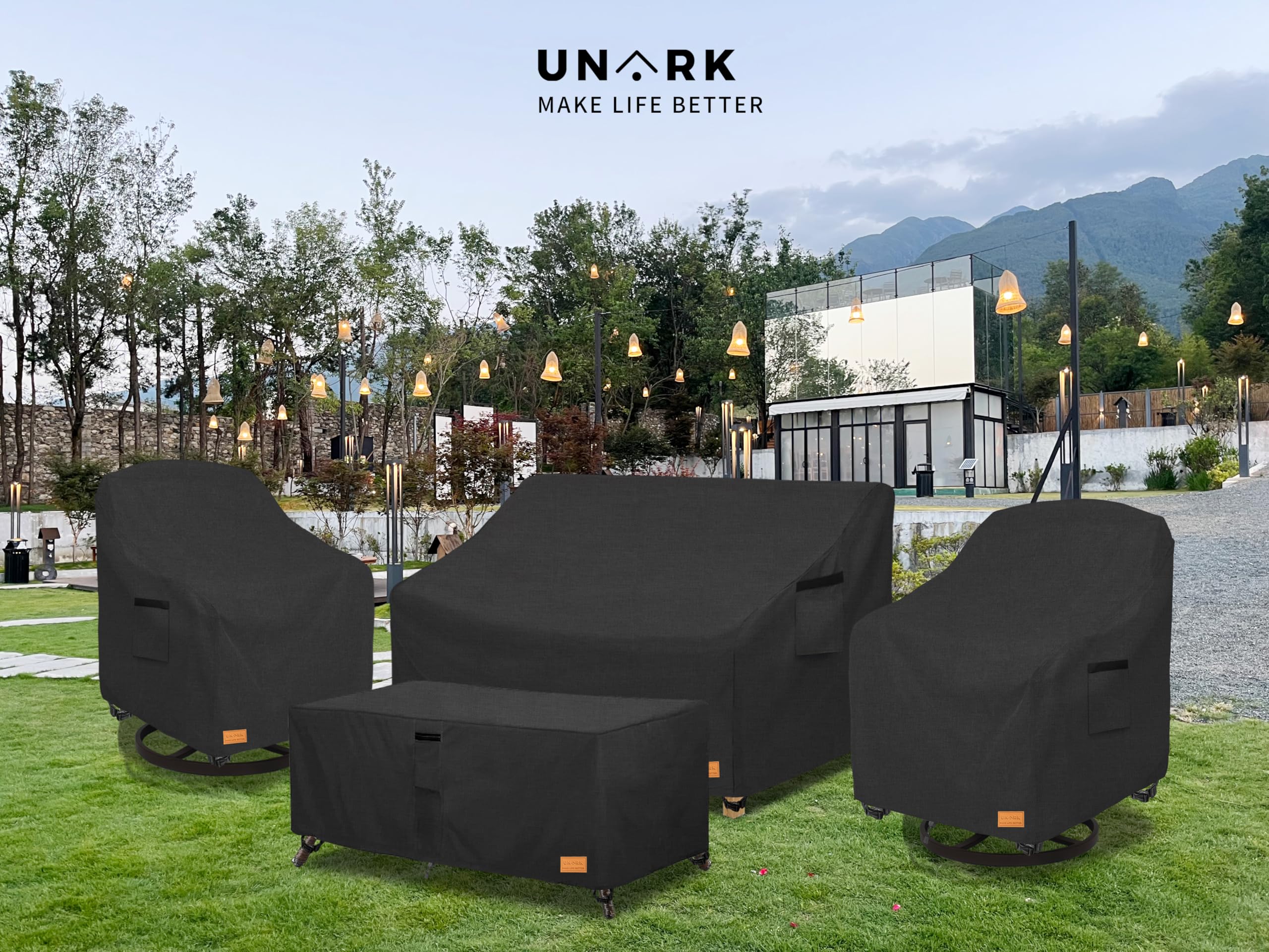 Waterproof Outdoor Swivel Rocking Chair Covers 2 Pack - 33