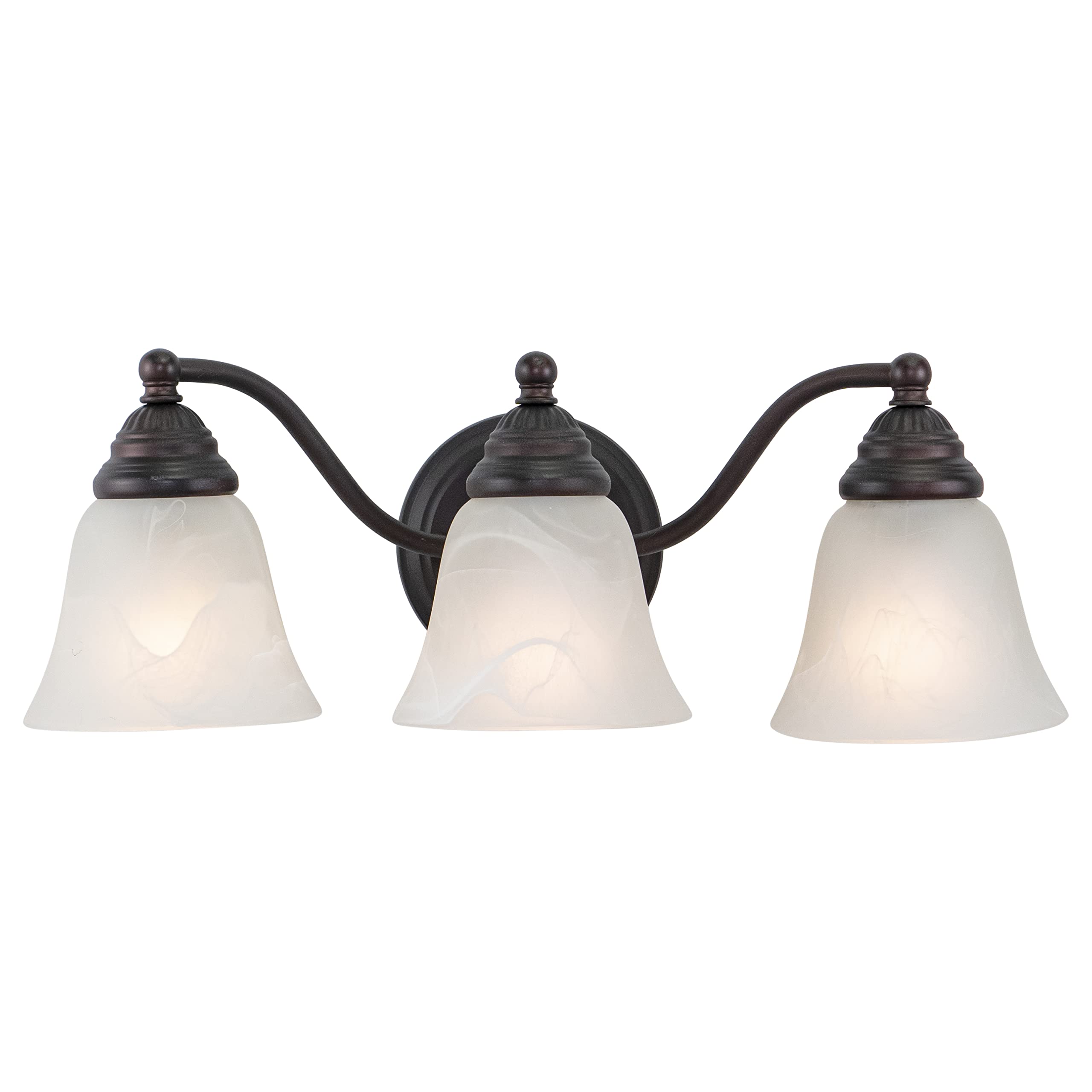 Stanford 3-Light Bronze Bathroom Vanity Light Fixture - Perfect for Modern Bathroom Lighting & Vanity Mirror Illumination
