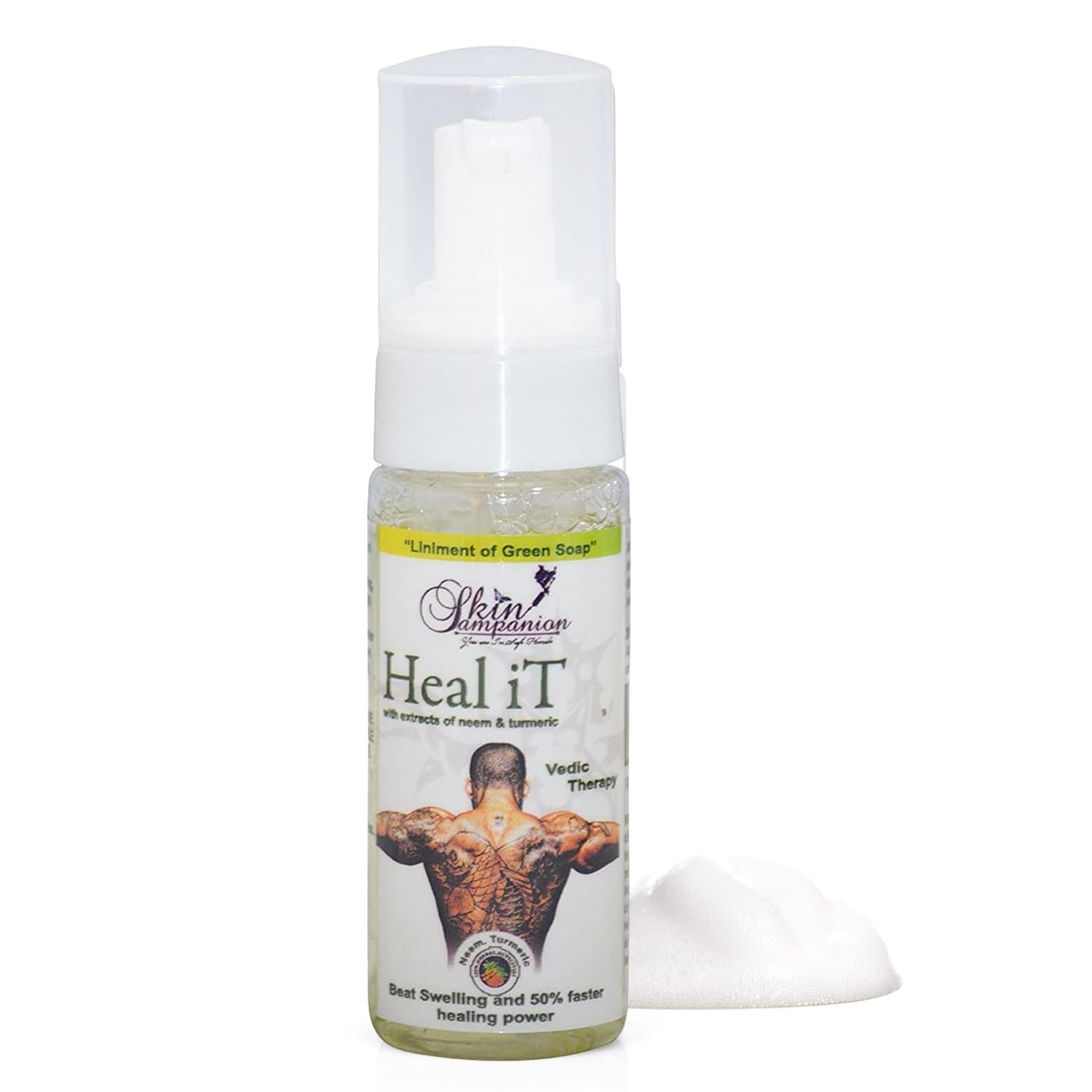 Heal-It Tattoo Aftercare Foaming Soap - 50ml | Gentle Cleanser for New Tattoos & Piercings | Promotes Healing & Prevents Infection | Ideal for Post-Tattoo Care & Skin Recovery