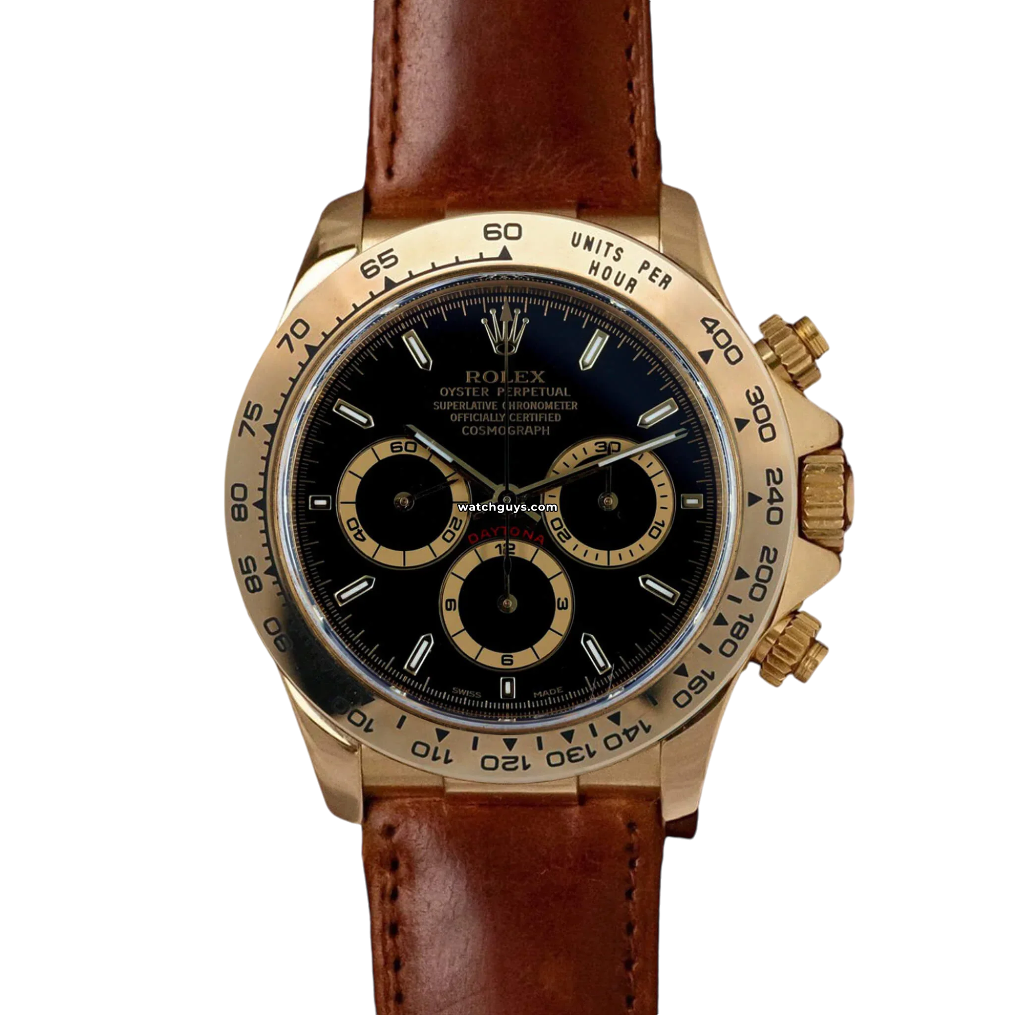Rolex Daytona 16518 Black Dial 18K Gold Men's Watch - Luxury Timepiece for Business, Gifting & Special Occasions