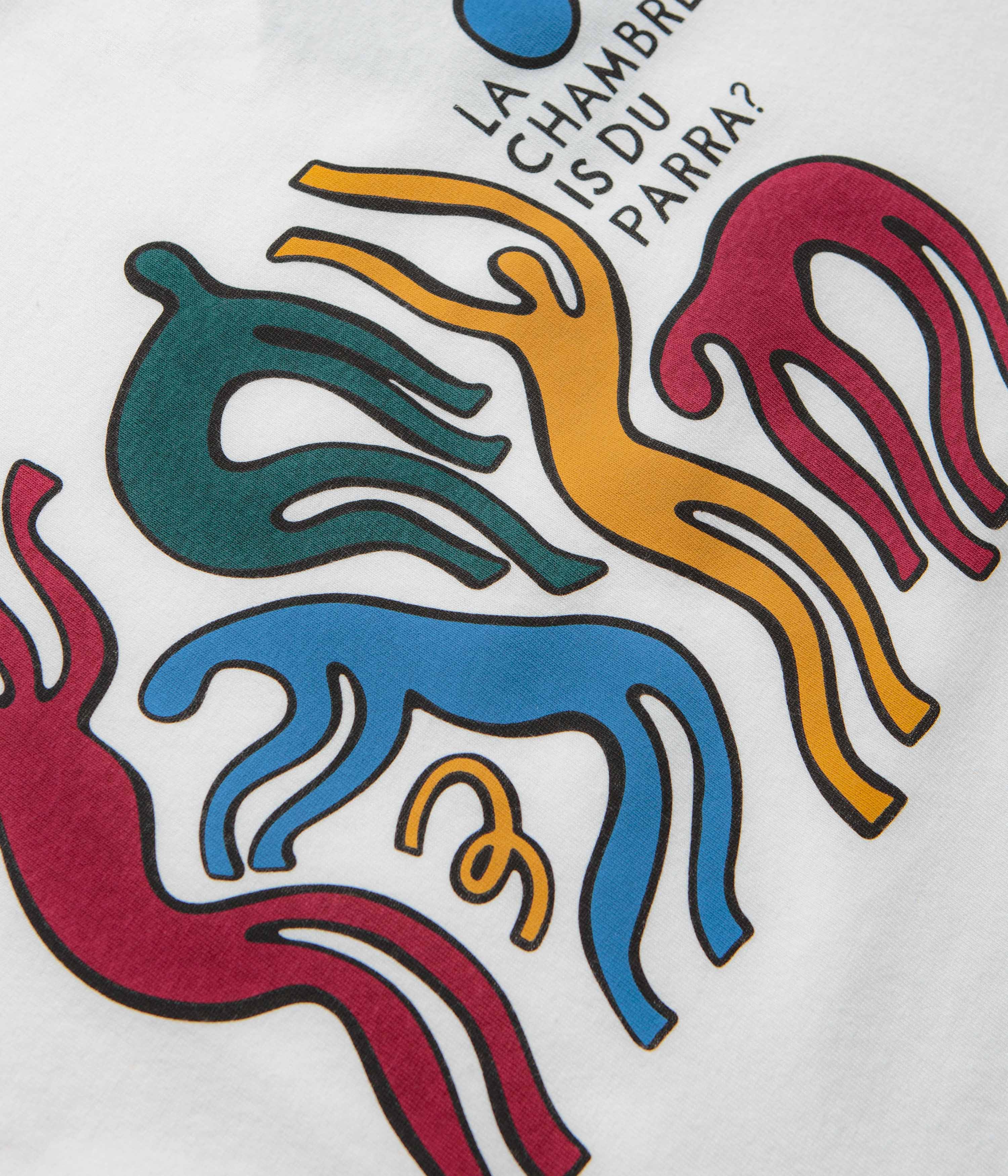 Parra La Chambre Nuit White T-Shirt - Stylish Cotton Tee for Casual Wear & Night Out
