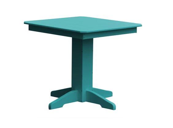 A&L Furniture Square Dining Table with Free 2 Umbrella Holes - Perfect for Outdoor Patio, Garden, and Backyard Dining