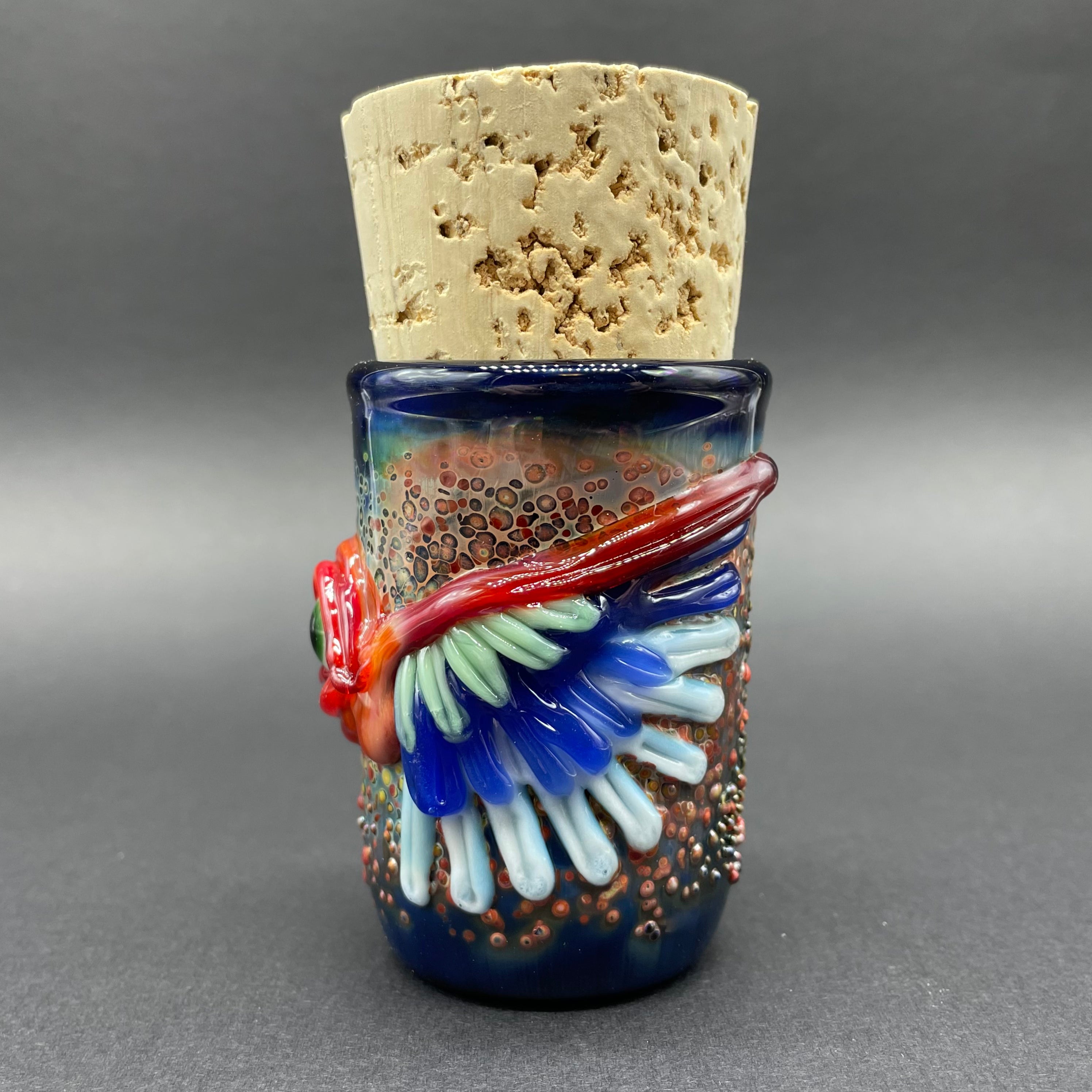 Winged Phoenix Decorative Cork Jar - Elegant Glass Storage Container for Spices, Herbs & Kitchen Essentials | Perfect for Home, Office & Gift Giving