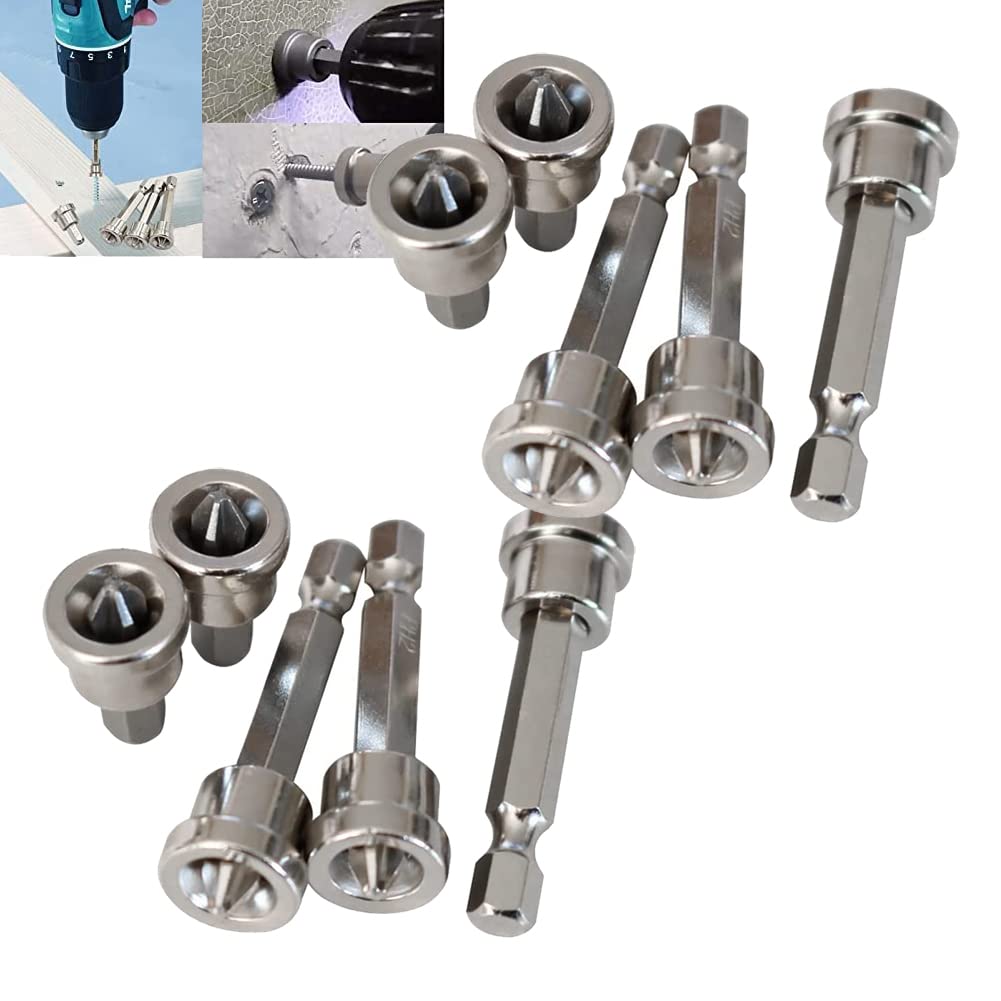 5-Piece Magnetic Positioning Screwdriver Bit Set - Hex Shank Woodworking Screwdriver Bits for Precise Drilling - Perfect for Furniture Assembly, DIY Projects & Home Repairs (Includes 2 Sets - 10 Pieces Total)