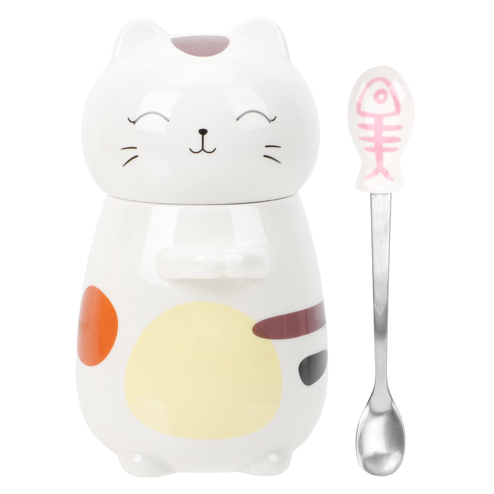 Zerodeko 1 Set Cat-Themed Ceramic Mug - Heat-Resistant Coffee Cup, Tea Cup, Milk Cup for Home, Office, and Gifts - Cute Cat Design for Cat Lovers