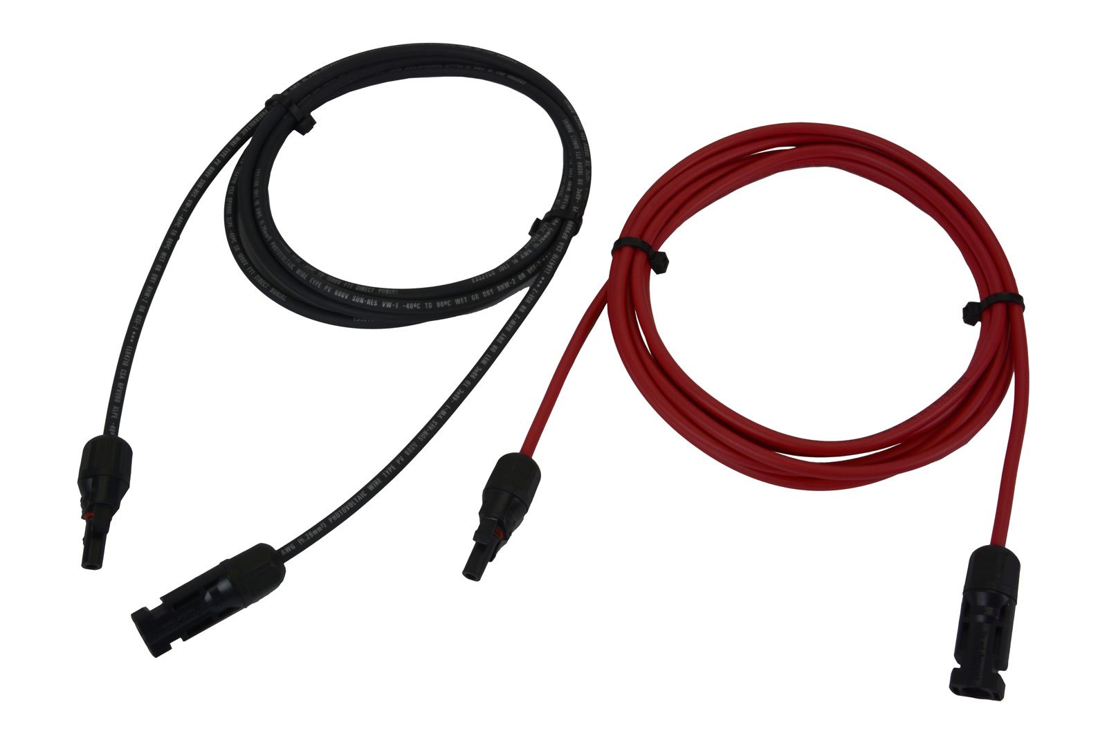 TEMCo 10 AWG Solar Panel Extension Cable - 20ft Red & 20ft Black with MC4 Connectors (Male/Female) | Weatherproof PV Wire for Off-Grid Systems, RV Solar & Home Energy Storage
