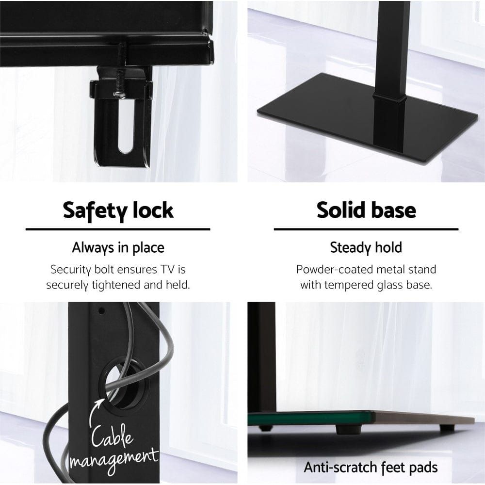 Adjustable TV Floor Stand for 32-70 Inch Screens - Swivel & Height Adjustable TV Mount Bracket - Perfect for Living Room, Bedroom, or Home Theater Setup (Black)