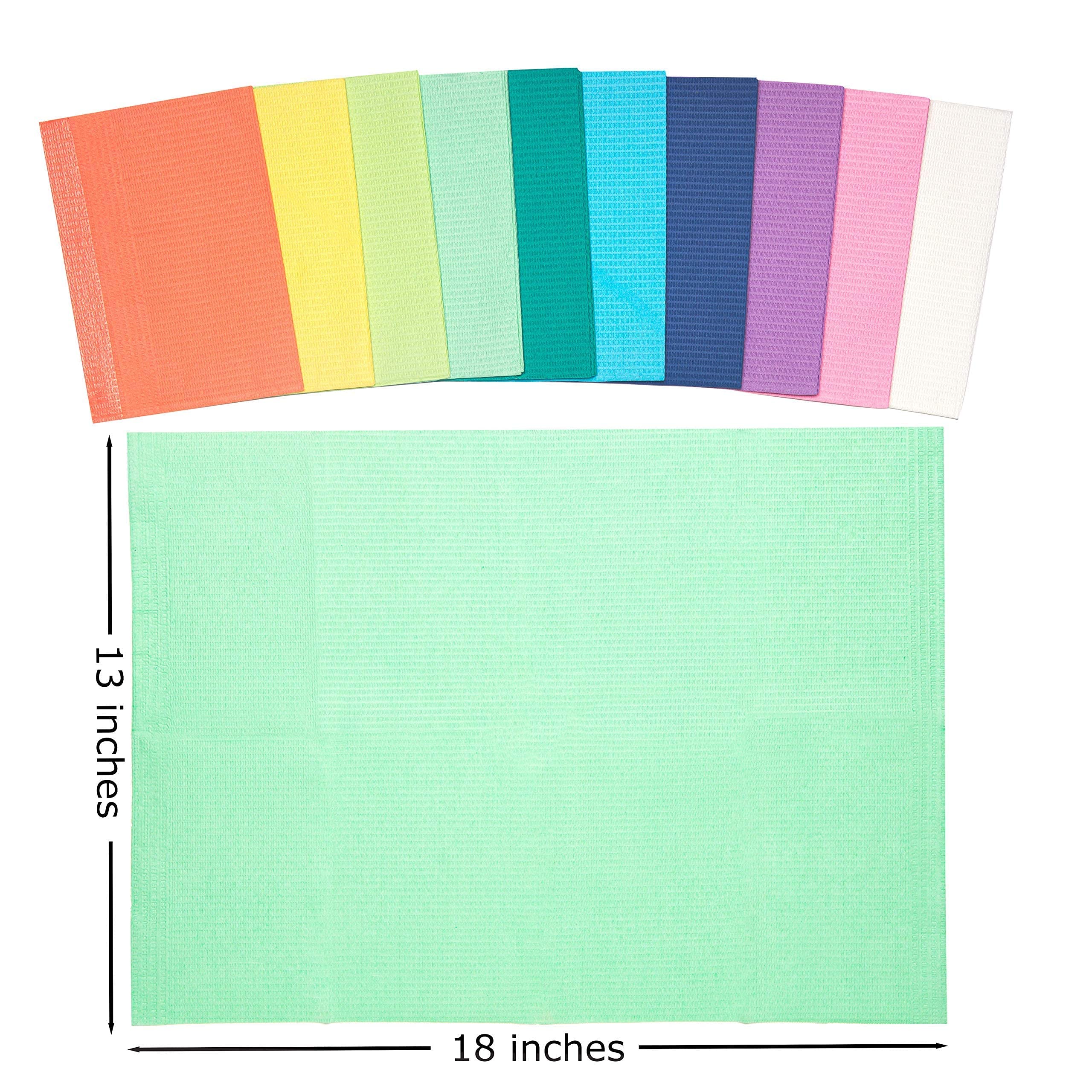 Disposable Rainbow Dental Bibs - 3-Ply Soft Fluid-Resistant Bibs (400 Pack) | 13