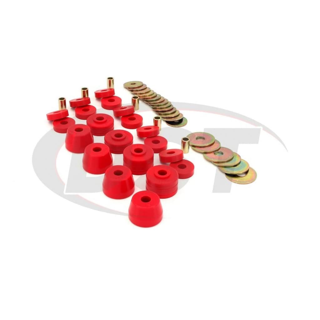 Energy Suspension Body Mount Bushing Kit for 1974 Dodge RamCharger - Red (Part# 5.4102R) | Heavy-Duty Rubber Replacement | Improves Ride Comfort & Reduces Vibration - Perfect for Off-Roading & Classic Truck Restoration