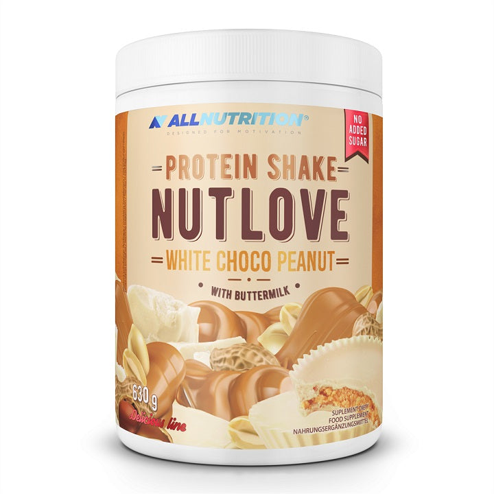 Allnutrition Nutlove Protein Shake - White Chocolate Peanut Flavor, 630g | High Protein Meal Replacement for Weight Loss & Muscle Recovery | Perfect for Post-Workout, Breakfast or Healthy Snacking