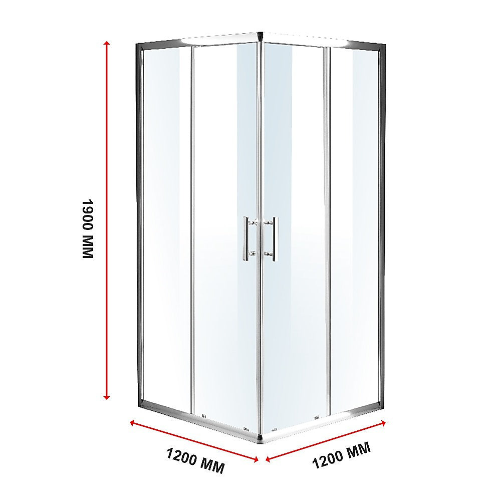 Della Francesca 1200 x 1200mm Sliding Door Shower Screen - Tempered Nano Safety Glass for Bathroom, Frameless Design for Modern Homes, Easy Installation & Maintenance (Perfect for Small Bathrooms & Spa-Style Showers)