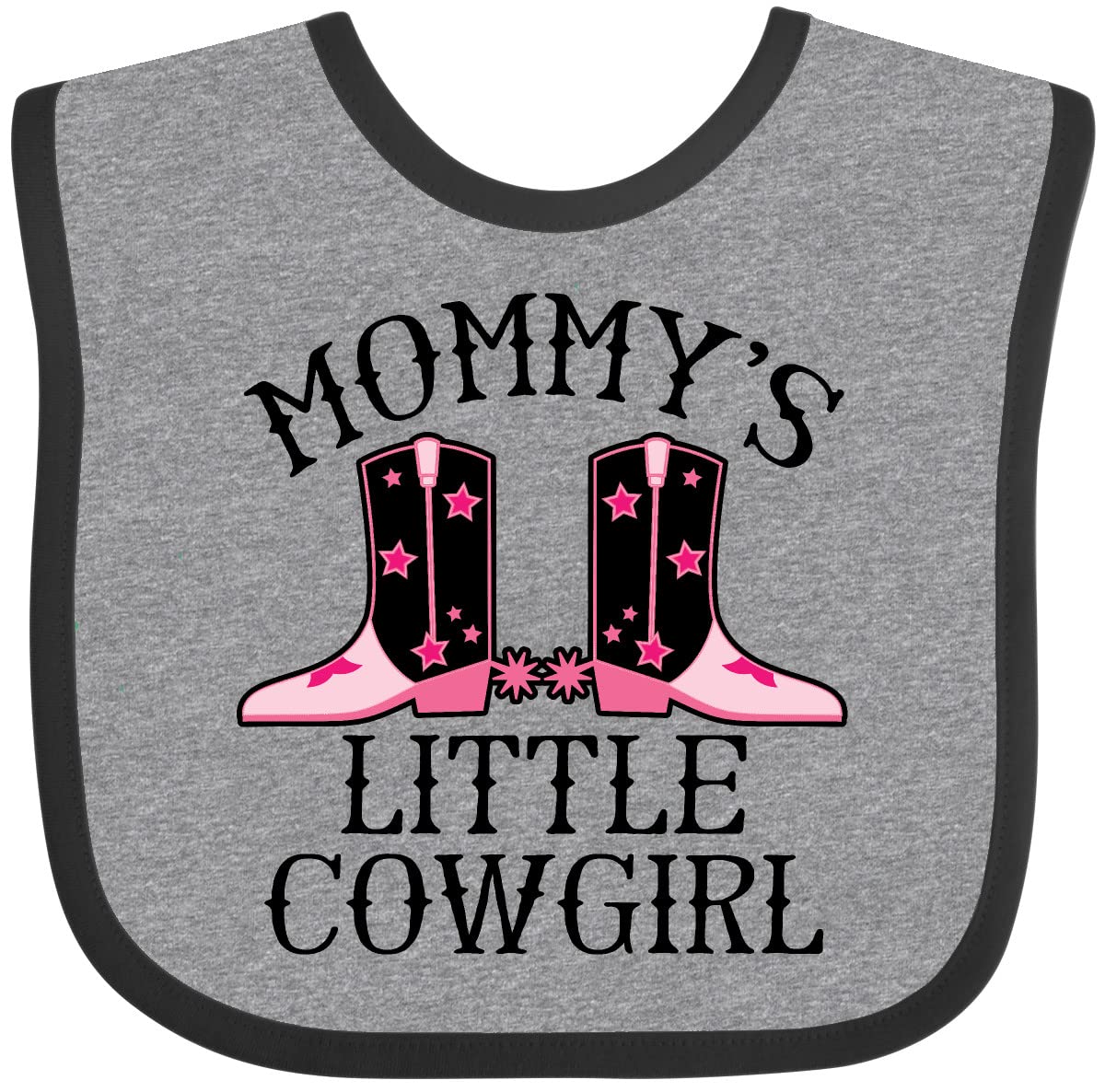 Inktastic Mommy Little Cowgirl Baby Clothes & Bib Set - Adorable Western Style Outfit for Infants - Perfect for Cowgirl Themed Parties, Photo Shoots, and Everyday Playtime