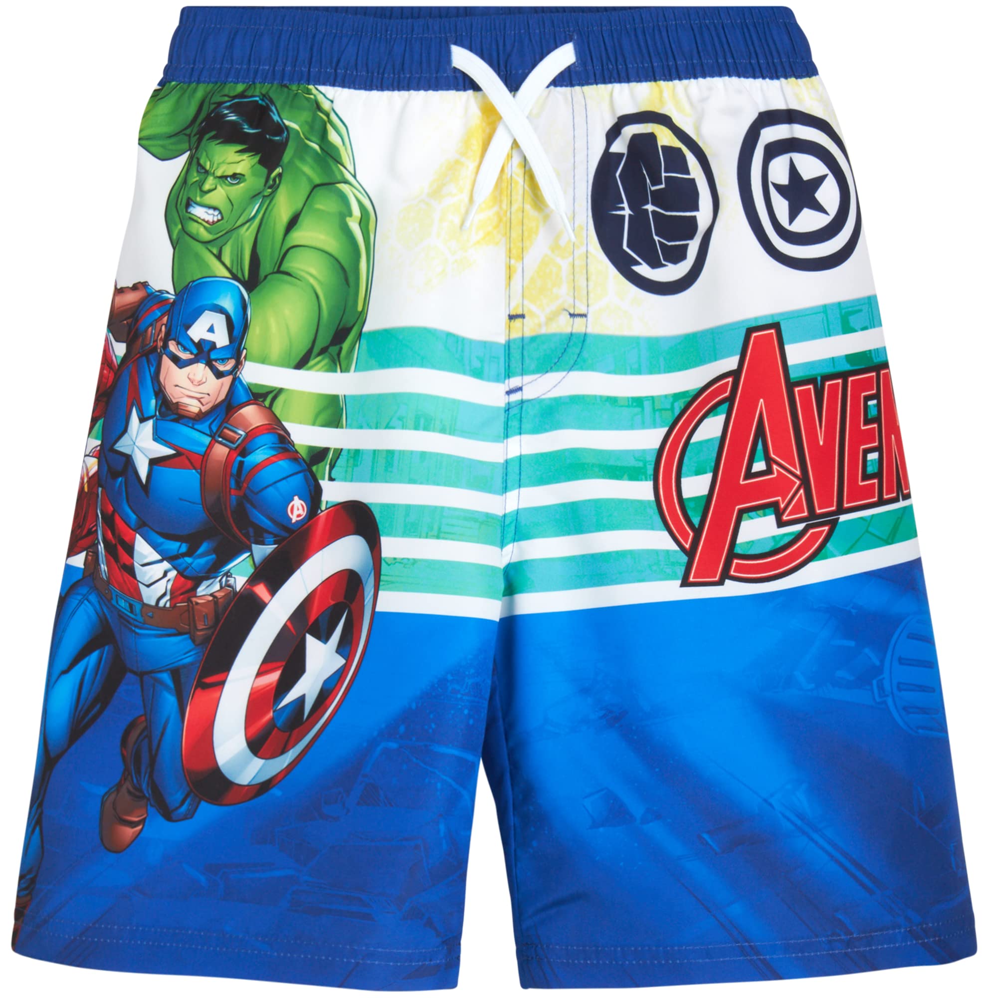 **Marvel Avengers Boys' Swim Trunks - Spider-Man, Captain America, Hulk, UPF 50+ Quick Dry Swim Shorts for Kids (2T-12) - Perfect for Pool, Beach & Summer Water Play**