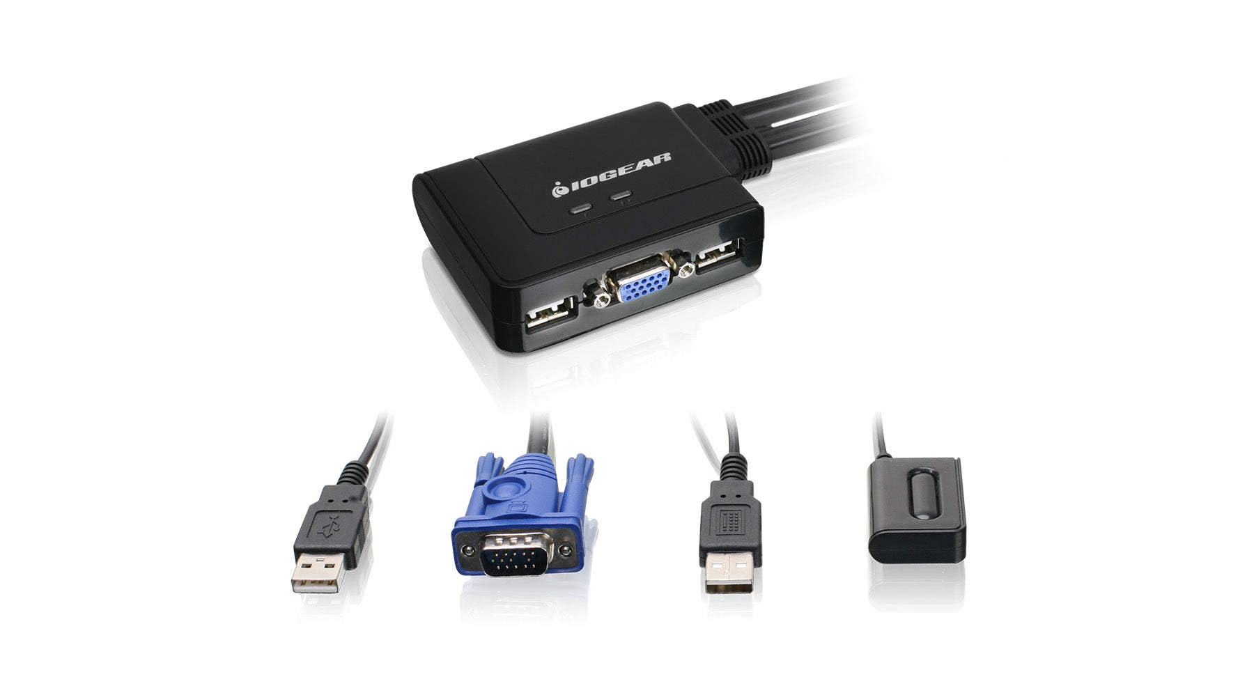 2 Port USB KVM Switch with HDMI Cables & Remote Control - Seamlessly Switch Between 2 Computers for Home Office, Gaming & Workstation Setup