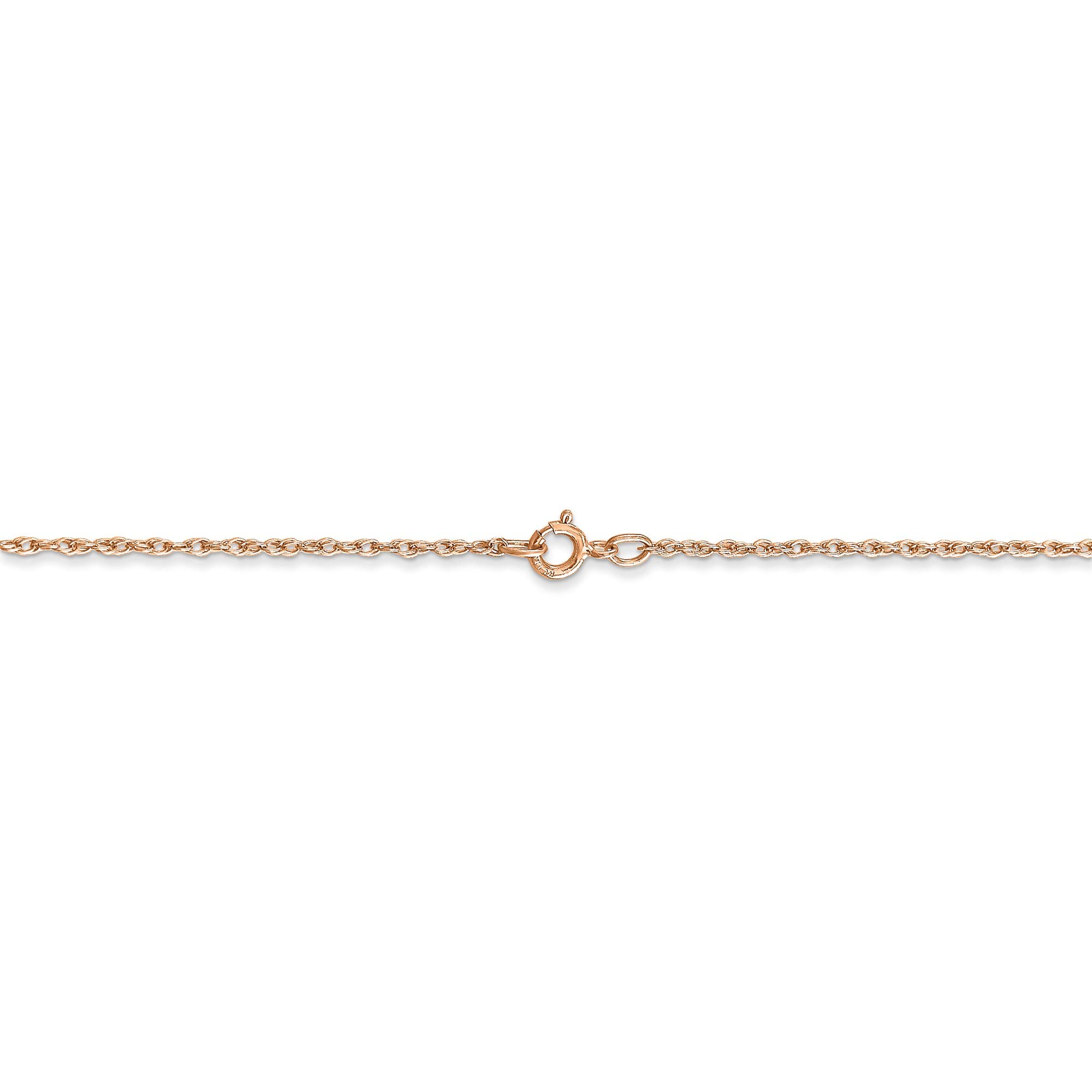 14K Rose Gold 0.8mm Lightweight Baby Rope Chain Necklace for Women - Dainty Delicate Jewelry Gift for Her - Perfect for Everyday Wear, Layering & Special Occasions