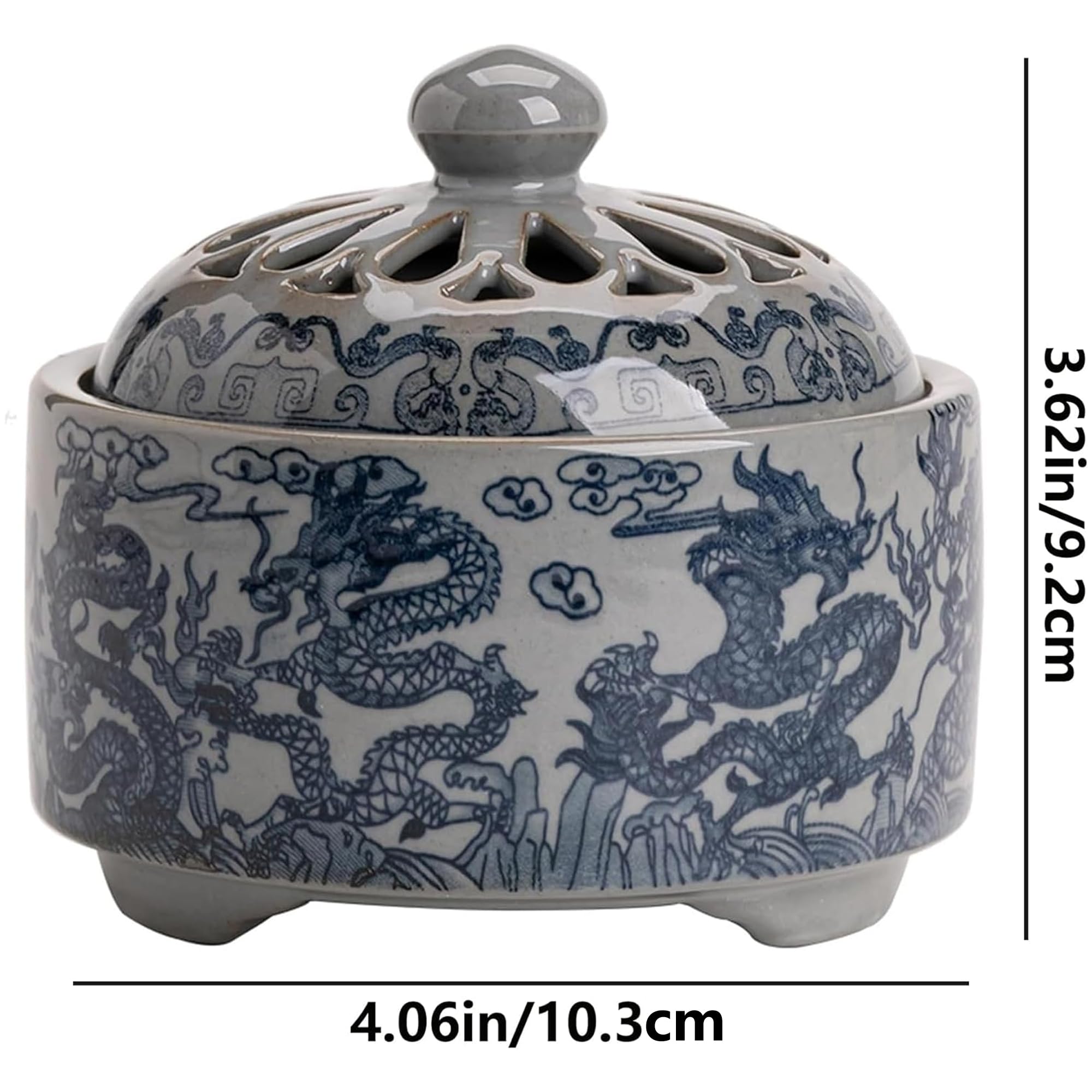 Blue and White Porcelain Garlic Keeper - Ceramic Breathable Garlic Storage Jar for Kitchen, Airtight Garlic Saver Container for Chili, Onion & Vegetables | Perfect for Pantry, Countertop & Farmhouse Decor
