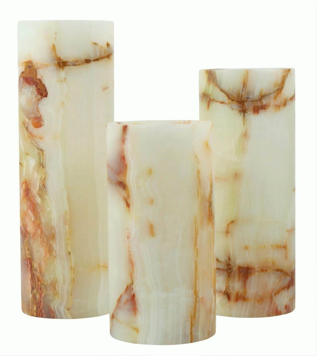 Natural White Onyx Vase - 10 Inch Tall Decorative Stone Flower Vase for Home Decor, Wedding Centerpieces & Luxury Gift Ideas