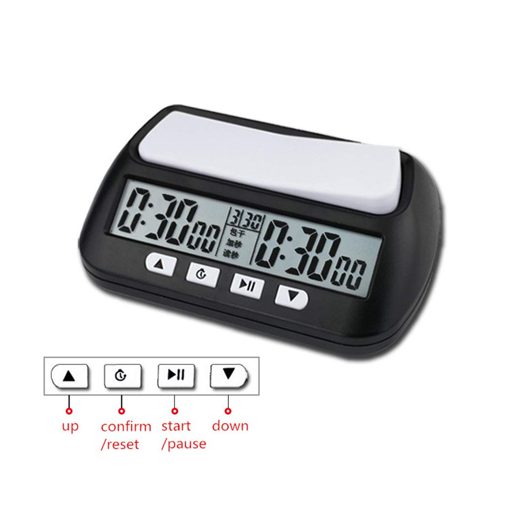 Professional Digital Chess Clock with Count Up/Down Timer - Electronic Board Game Accessory & Bonus Competition Hour Meter - Perfect for Tournaments, Clubs, and Home Play