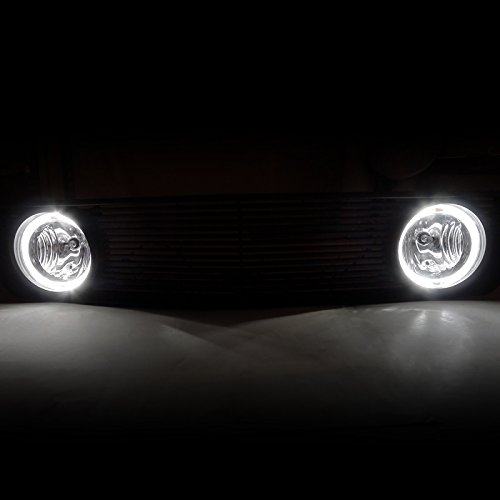 Spec-D Tuning HG-MST05HFOGBK Black Halo LED Fog Lights with Grille for 2015-2023 Ford Mustang Coupe & Convertible | Upgrade Headlight Style & Night Visibility | Perfect for Street Racing & Car Shows