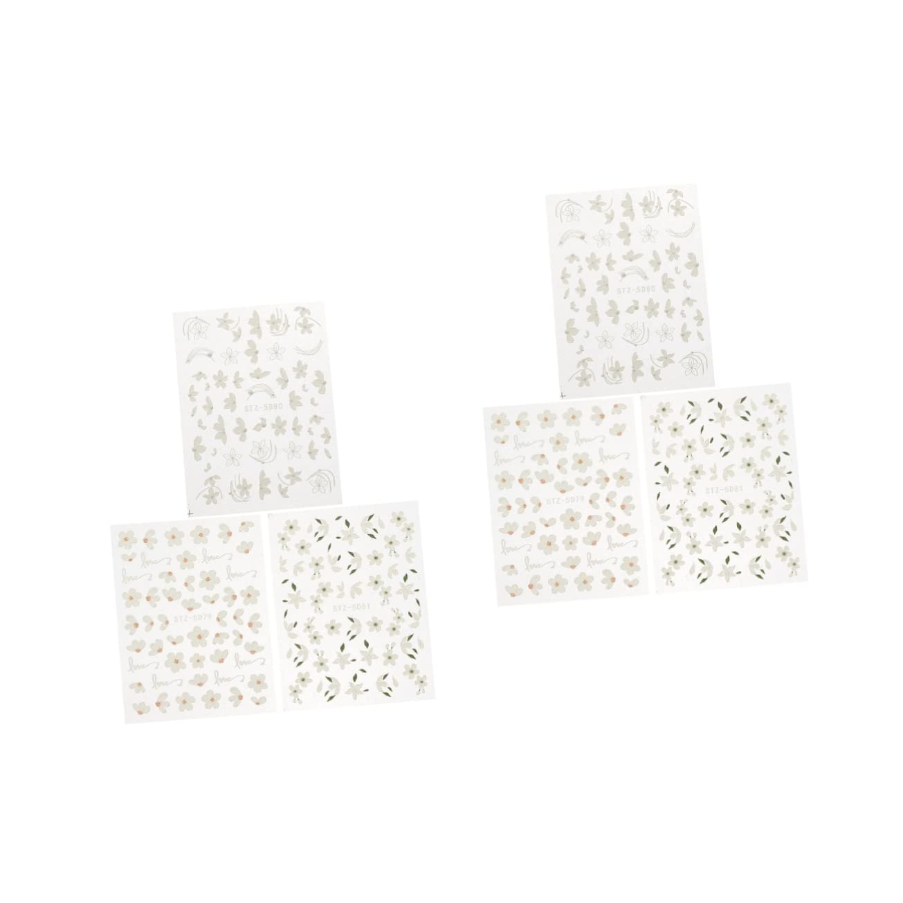 Minkissy Floral Nail Art Stickers - 2 Sets Self-Adhesive Nail Decals for Women & Girls (3 Sheets Each) - DIY Nail Design Accessories for Gel, Acrylic & Natural Nails - Perfect for Manicures, Nail Salons, Home Use, Parties, Weddings & Special Occasions - Great for Spring, Summer, Bridal Showers & Girls' Night Out