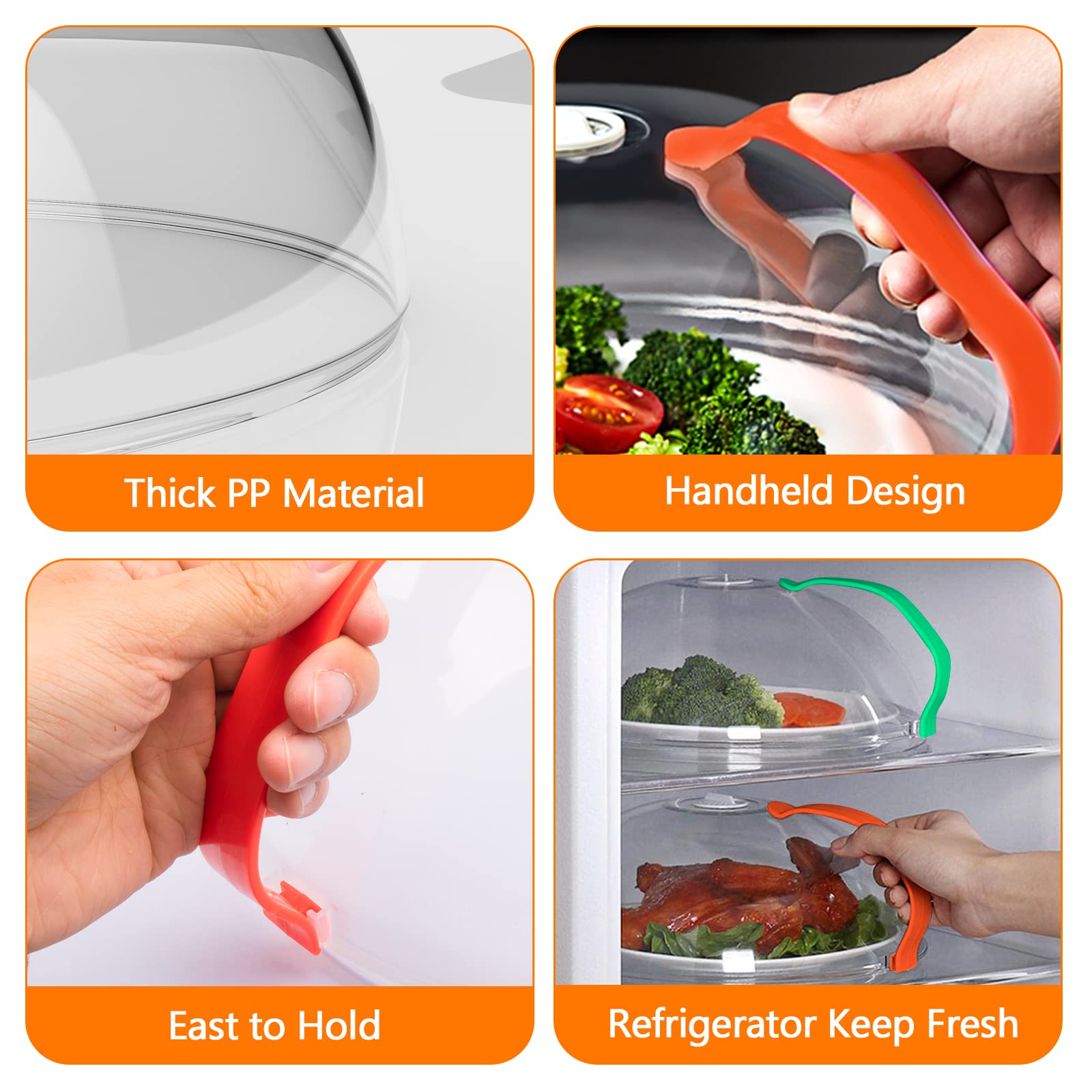 BPA-Free Microwave Cover for Food Splatter Protection - 2 Pack with Handle & Steam Vents | Keeps Microwave Oven Clean | Perfect for Reheating Meals, Popcorn & Leftovers
