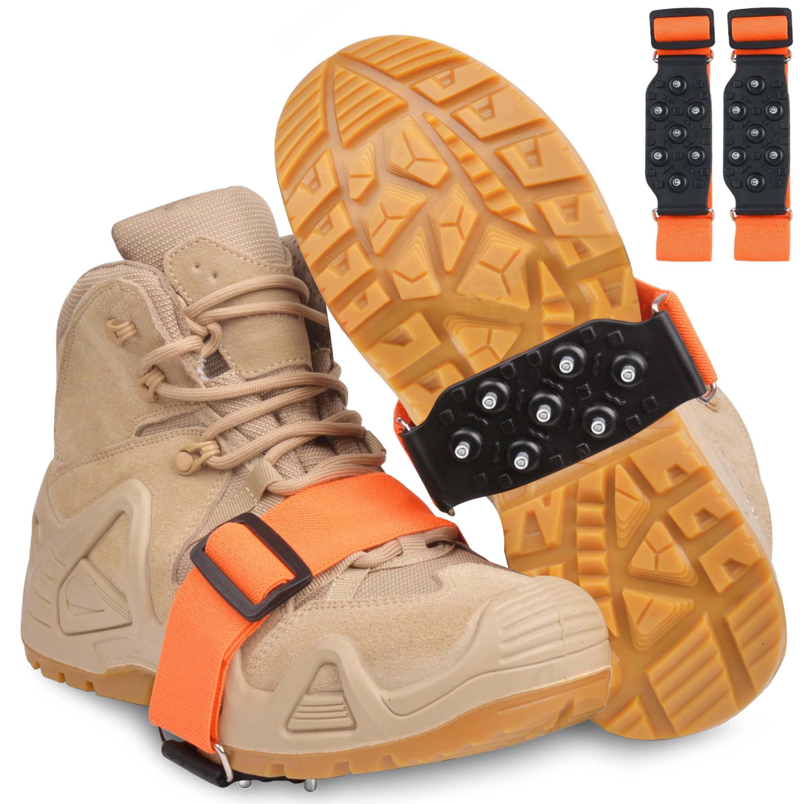 Non-Slip Ice Cleats for Shoes & Boots - Traction Crampons for Hiking, Walking on Snow & Ice - Winter Gear for Men & Women - Perfect for Outdoor Activities, Ice Fishing & Indoor Use on Slippery Surfaces
