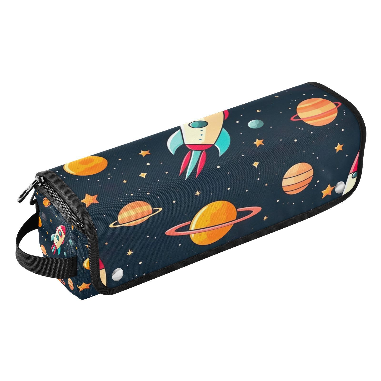Kigai Spaceship Pattern Heat Resistant Hair Tools Travel Organizer - 2-in-1 Portable Curling Iron Case with Thermal Mat for Women | Perfect for Travel, Gym & Salon Visits