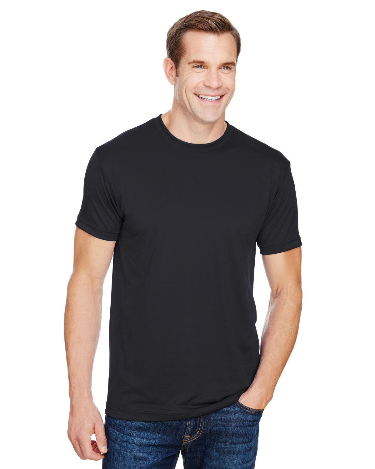 Bayside BA5300 Unisex 4.5 oz. Performance T-Shirt - Moisture Wicking, Breathable Polyester Shirt for Gym, Workout & Outdoor Activities