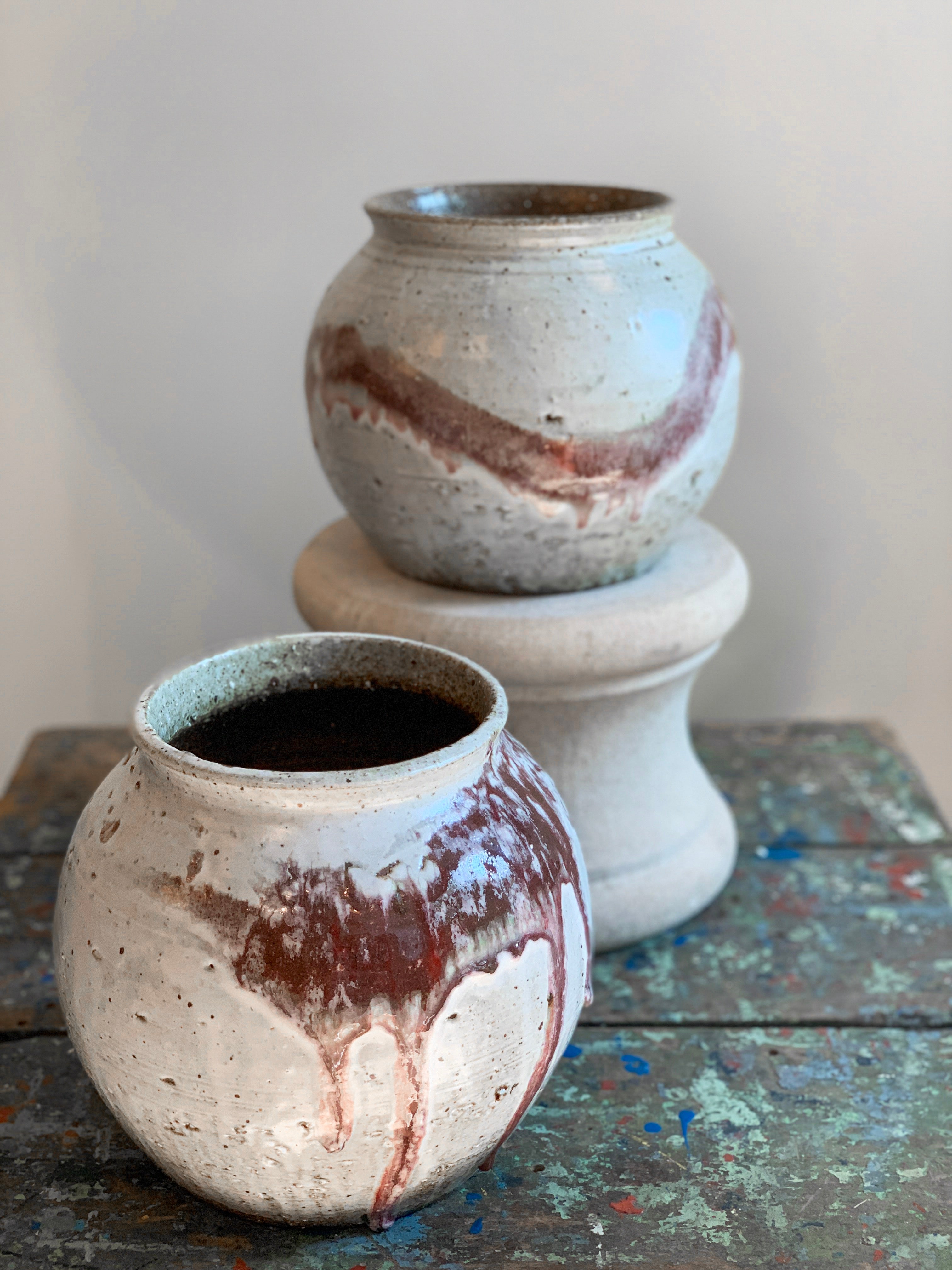 Vintage Inari Large Pottery - Handcrafted Japanese Ceramic Vase for Home Decor, Zen Garden, and Table Centerpiece