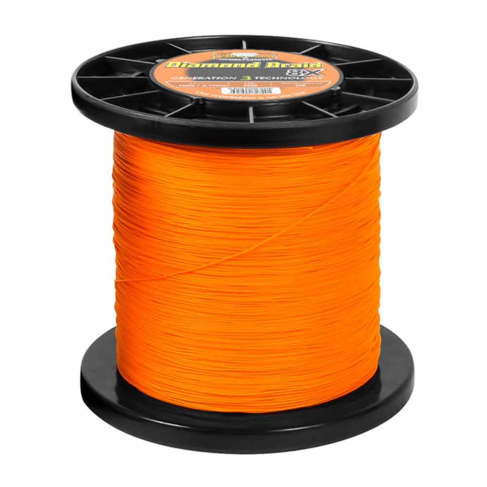 Premium 8X Solid Core Braided Fishing Line - 3000 Yards Orange (Gen 3) | High Strength, Abrasion Resistant | Ideal for Saltwater, Freshwater & Offshore Fishing