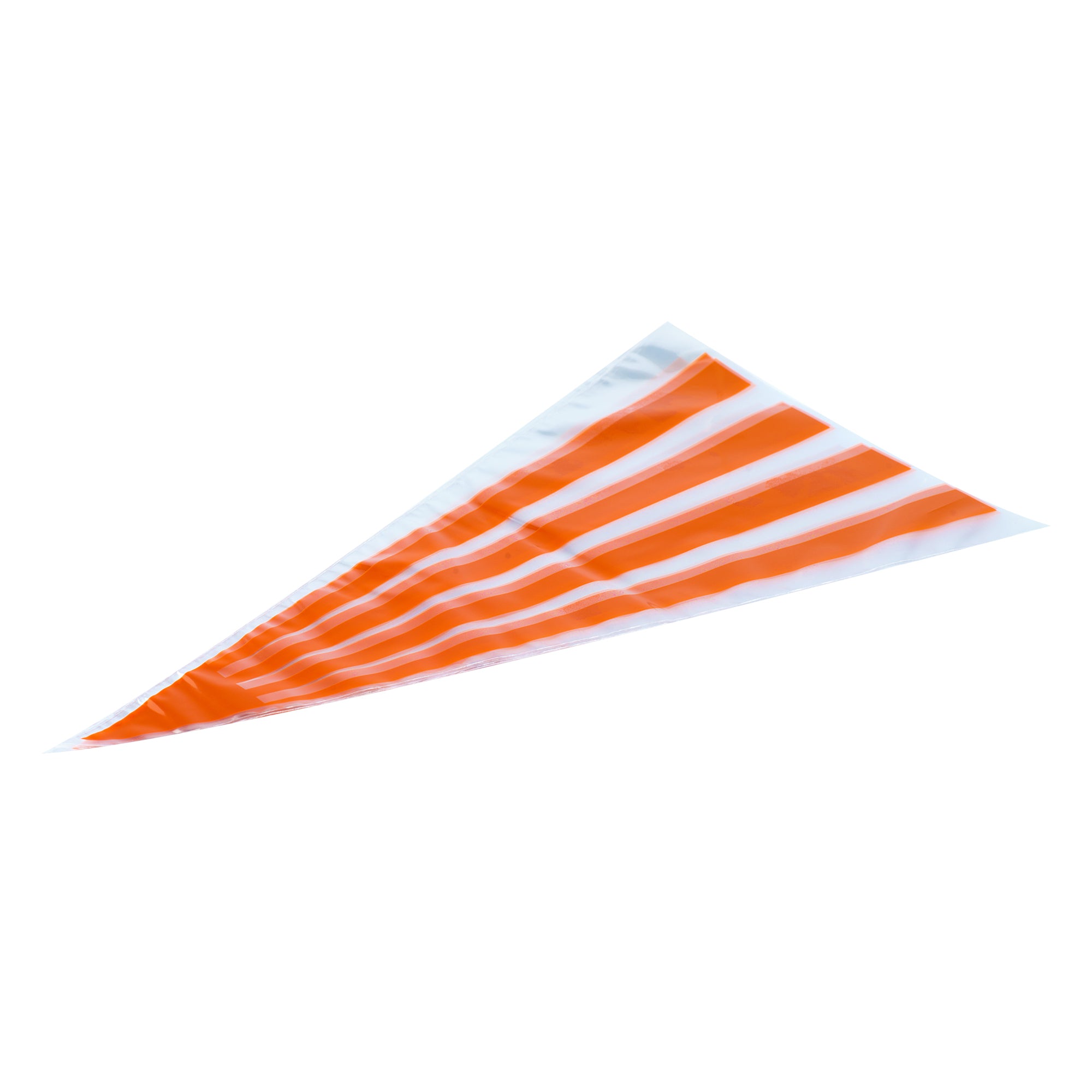Plastic Cone Bags with Orange Stripes - 6x11 Inches, 8000 Count Box | Perfect for Party Favors, Candy, Snacks & Bulk Packaging