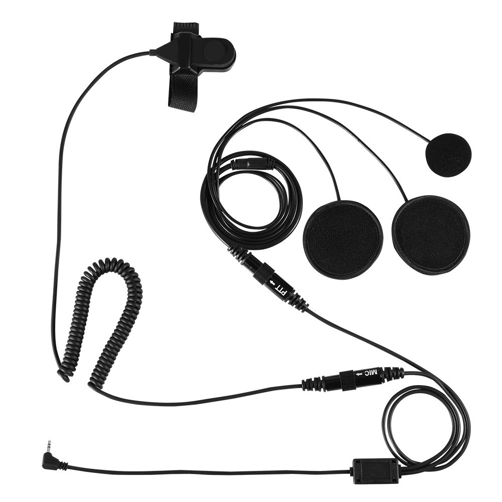 Motorcycle Helmet Headset with Microphone - 2.5mm Motorbike Intercom PTT Headphone for Motorola Two Way Radios (T5428/T6200C/T5720) - Perfect for Group Riding & Communication on Road Trips