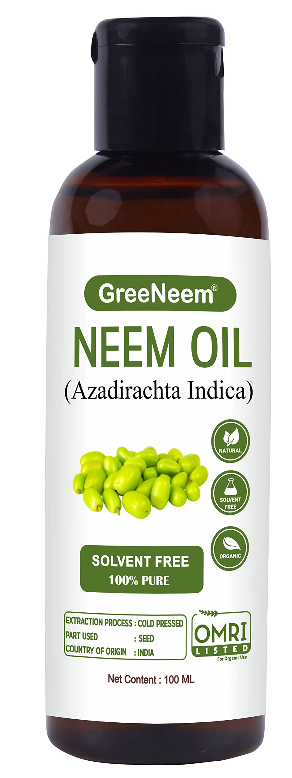 Pure Cold Pressed Neem Oil 100ml - Organic Multipurpose Oil for Hair Growth, Skin Care & Scalp Treatment | Natural Remedy for Acne, Dandruff & Dry Skin | Perfect for DIY Beauty & Aromatherapy