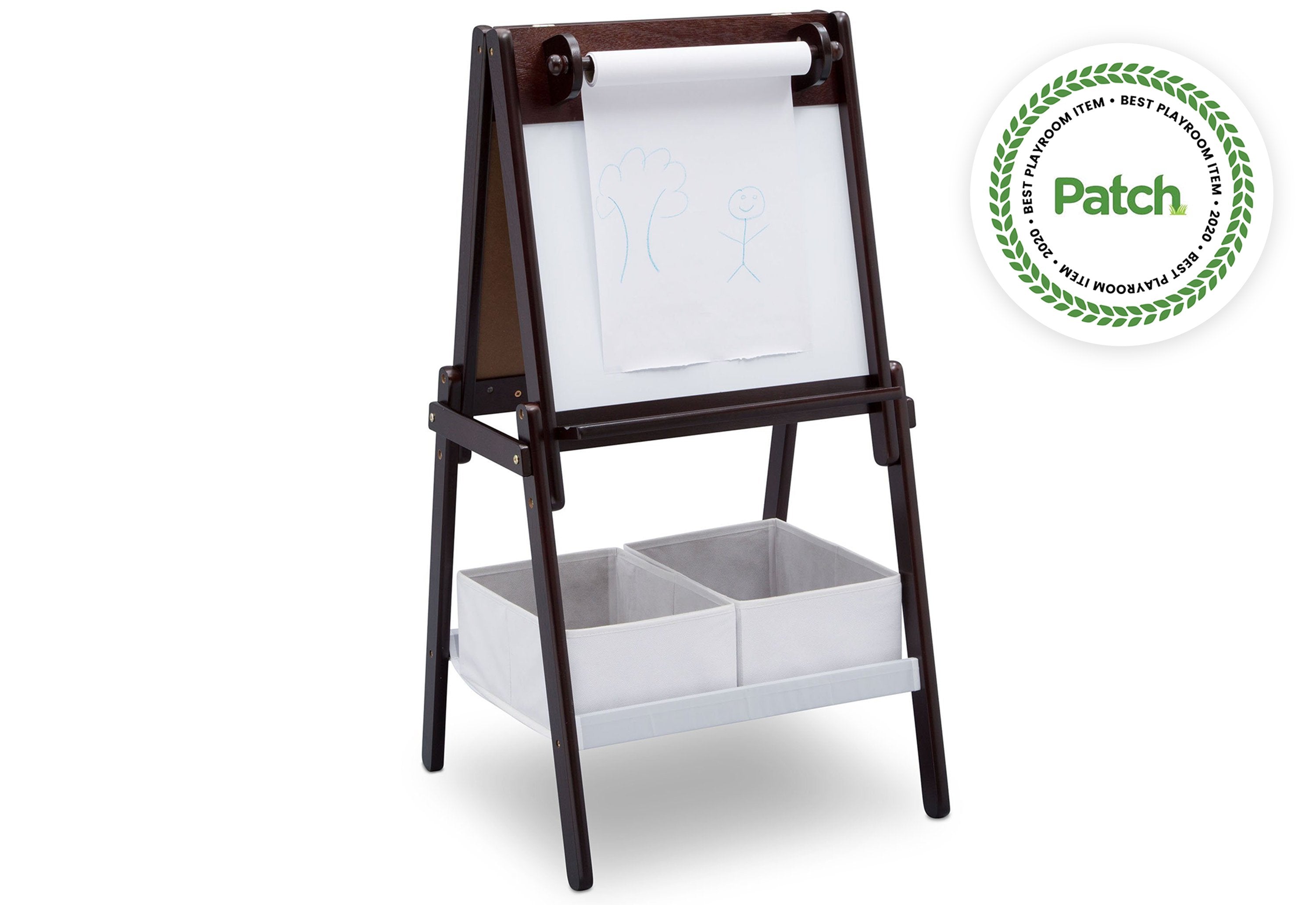 MySize Double Sided Storage Easel - Adjustable Kids Art Easel with Dry Erase & Chalkboard - Perfect for Home, Classroom & Preschool Learning Activities