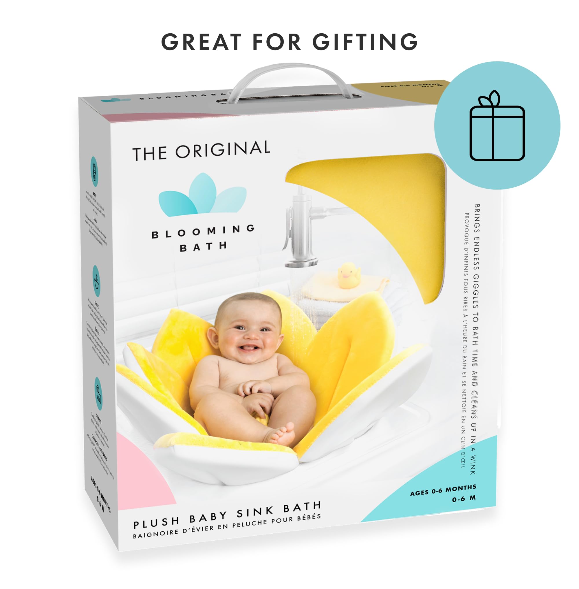 Original Blooming Bath Baby Bathtub Seat - Soft Newborn to Toddler Bath Support (0-6+ Months) - Washable Flower-Shaped Infant Tub with Scrubbie - Essential Baby Bathing Must Haves - Perfect for Safe & Comfortable Bath Time at Home or Travel